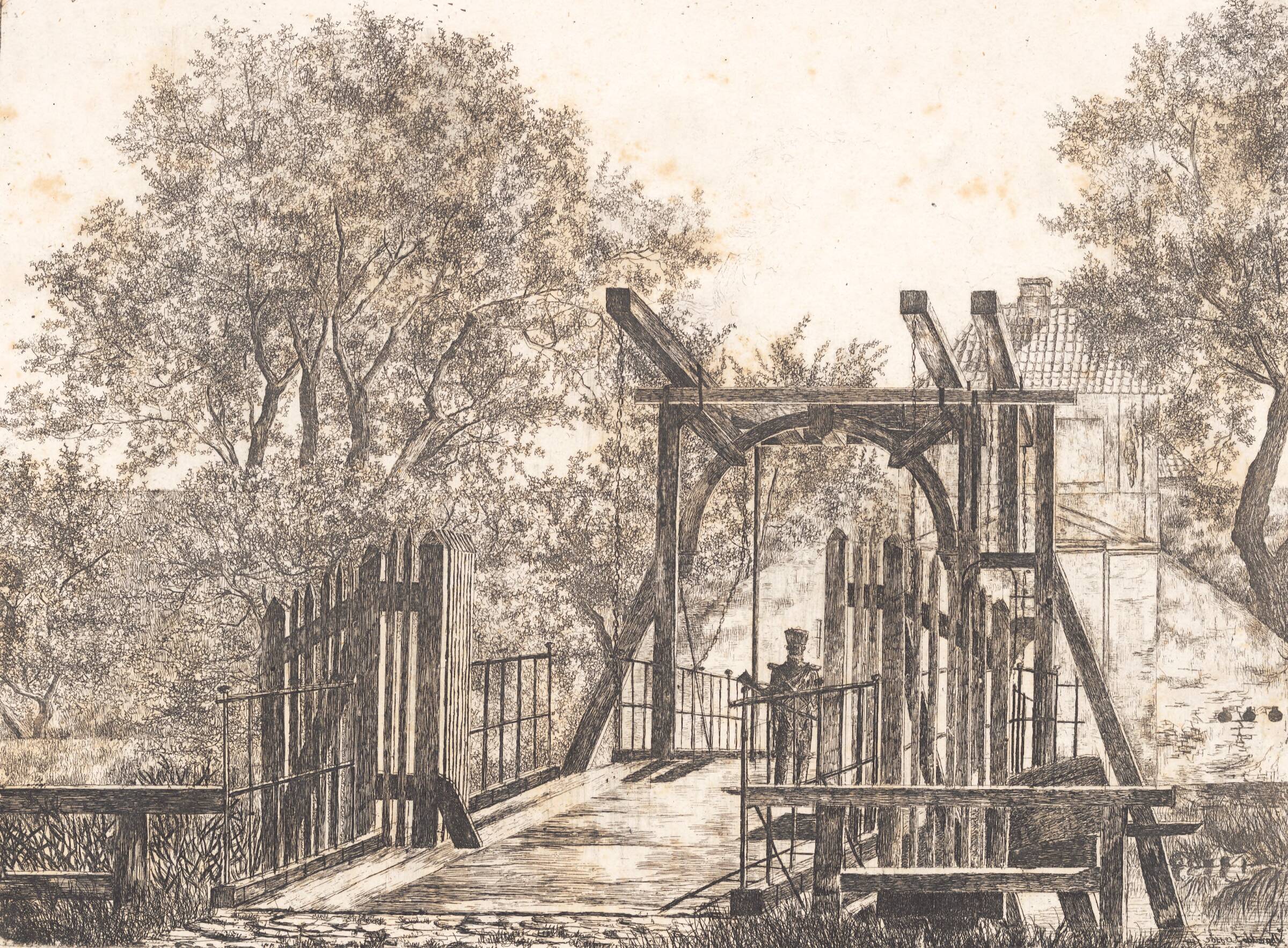 Broparti fra Kastellet, Thorald Læssøe, 1834