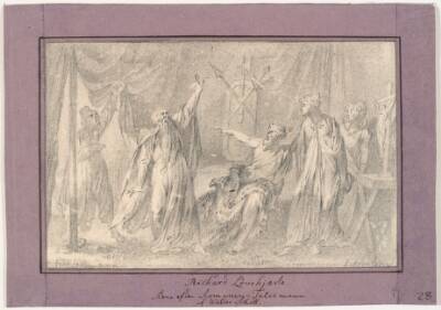 Richard Løvehjerte. Scene fra romanen "The Talisman" (1825) af Walter Scott