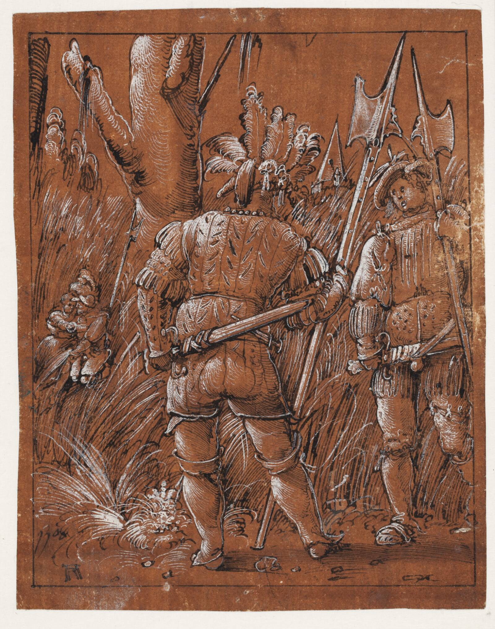 To landsknægte, Albrecht Altdorfer, 1506