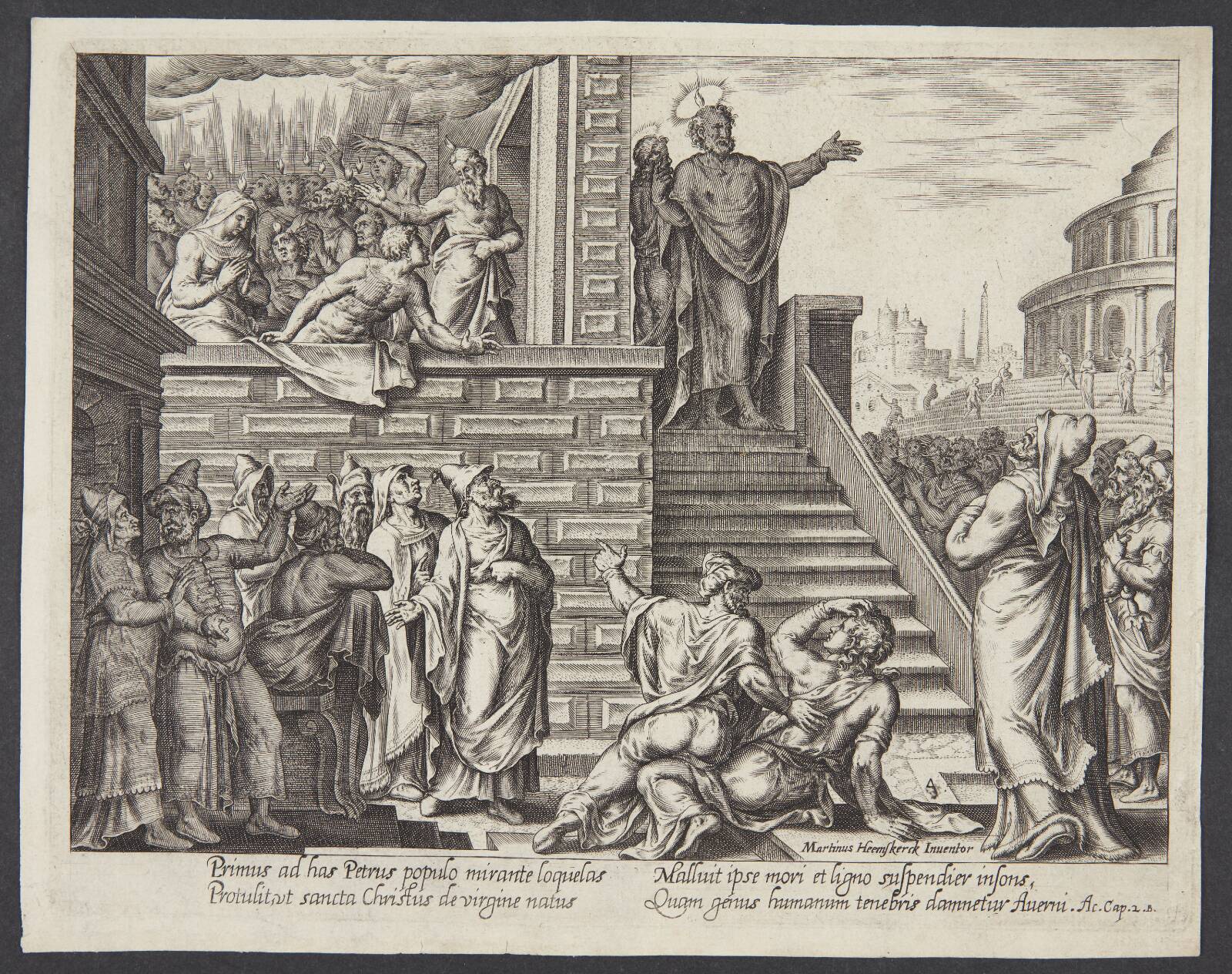 Sankt Peter prædiker i Jerusalem, Philips Galle, 1575