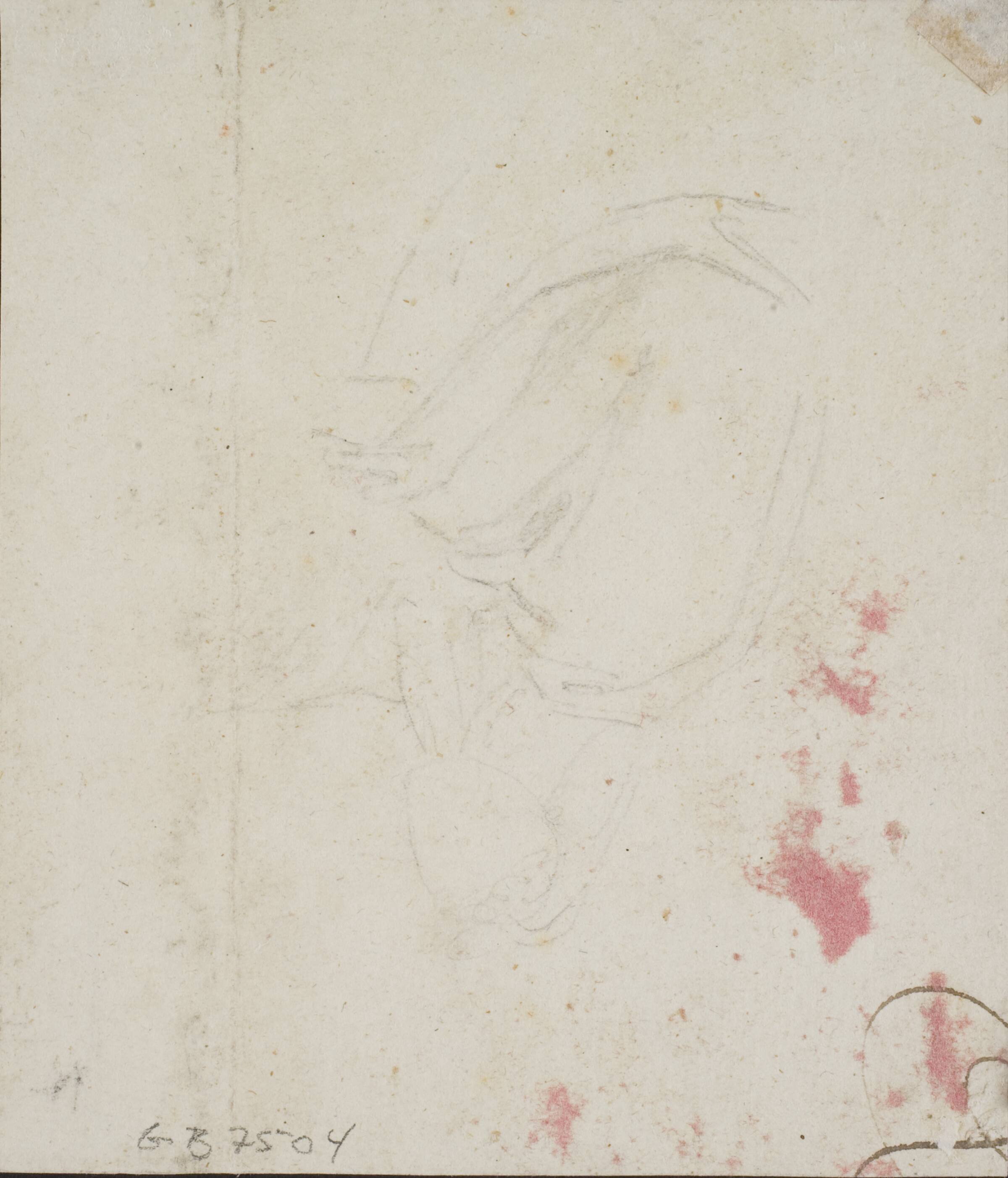 Rids af figur, studie til den forreste figur recto?, Samuel Shelley, 1750-1808
