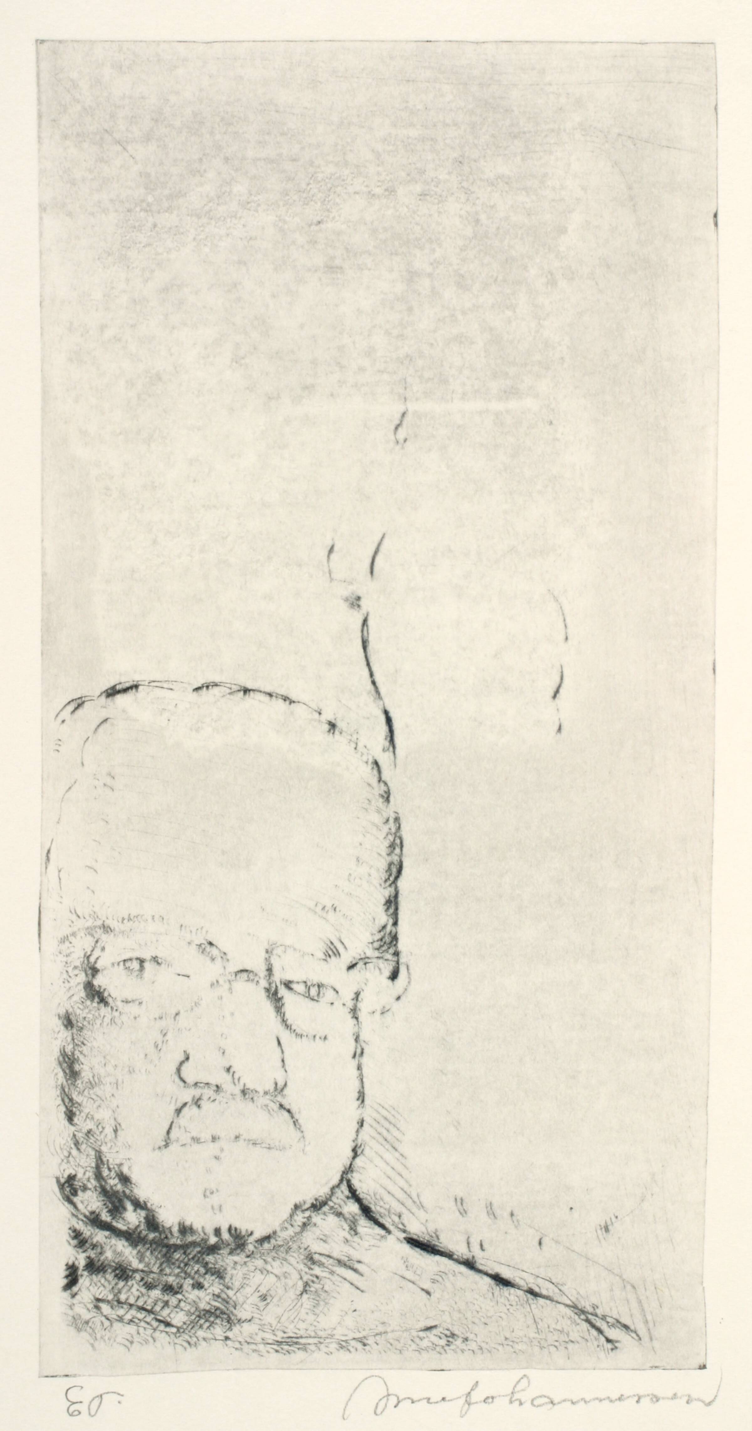 Portræt af billedhuggeren Adam Fischer, Arne Johannessen, 1965-1969