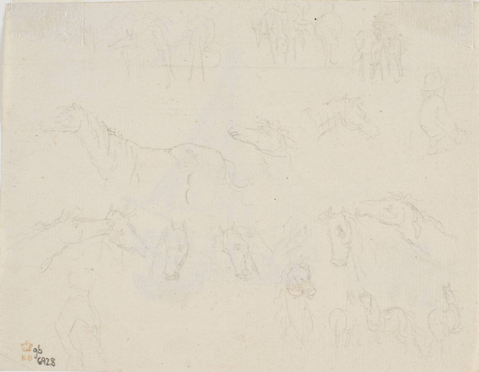 Løse skitser af heste, C.A. Lorentzen, 1746-1828