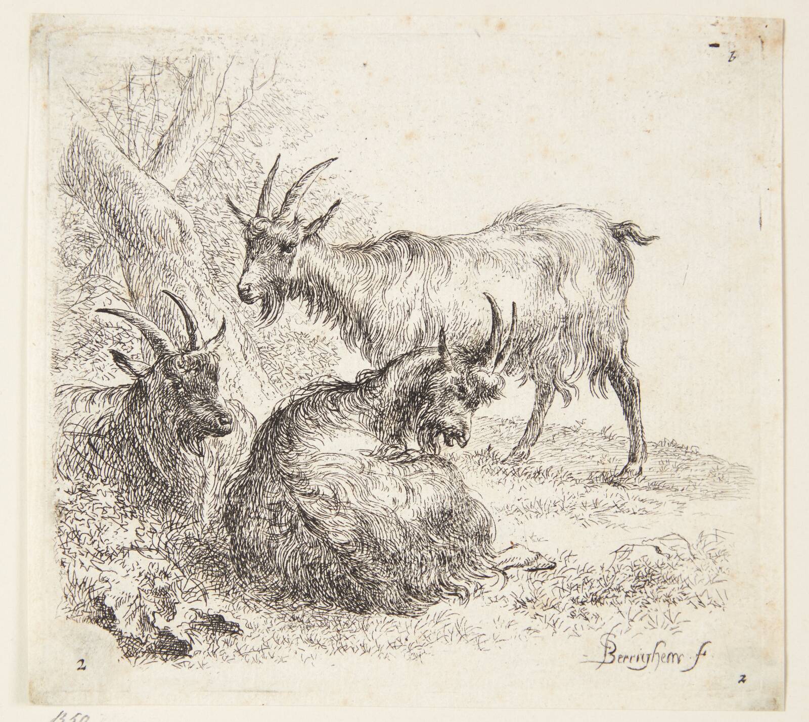 Tre geder, Nicolaes Berchem, 1620-1683