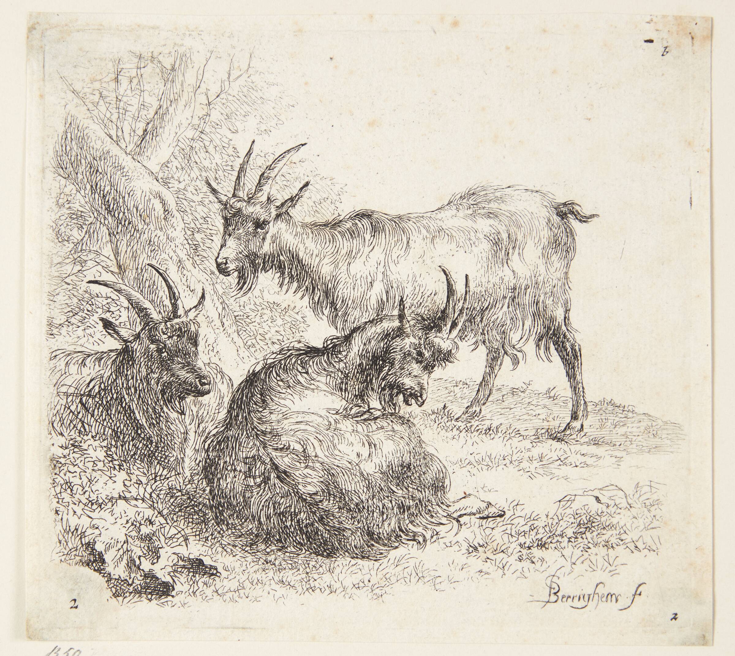 Tre geder, Nicolaes Berchem, 1620-1683