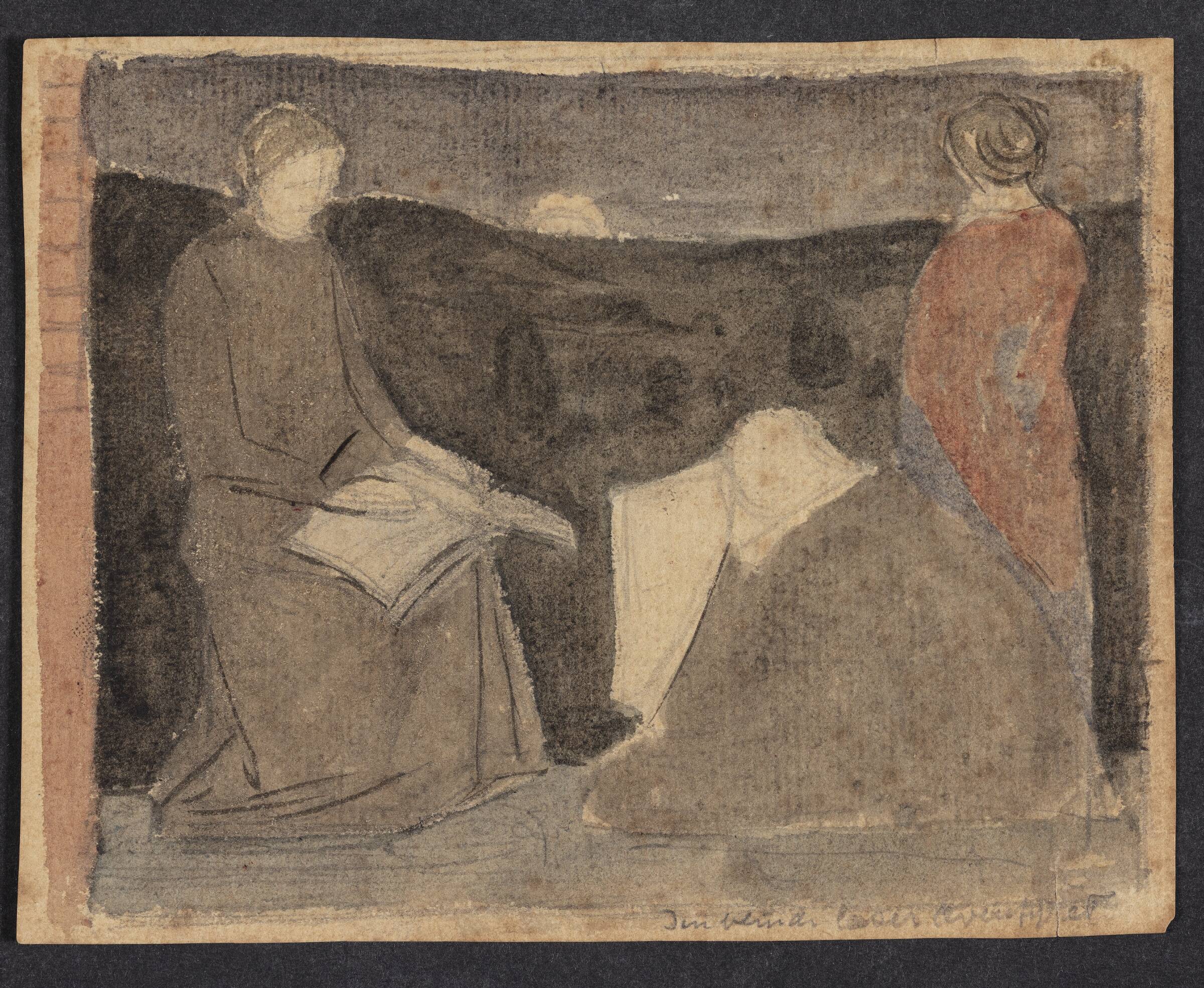 Portrætudkast med kunstnerens moder, Ejnar Nielsen, 1911-1913