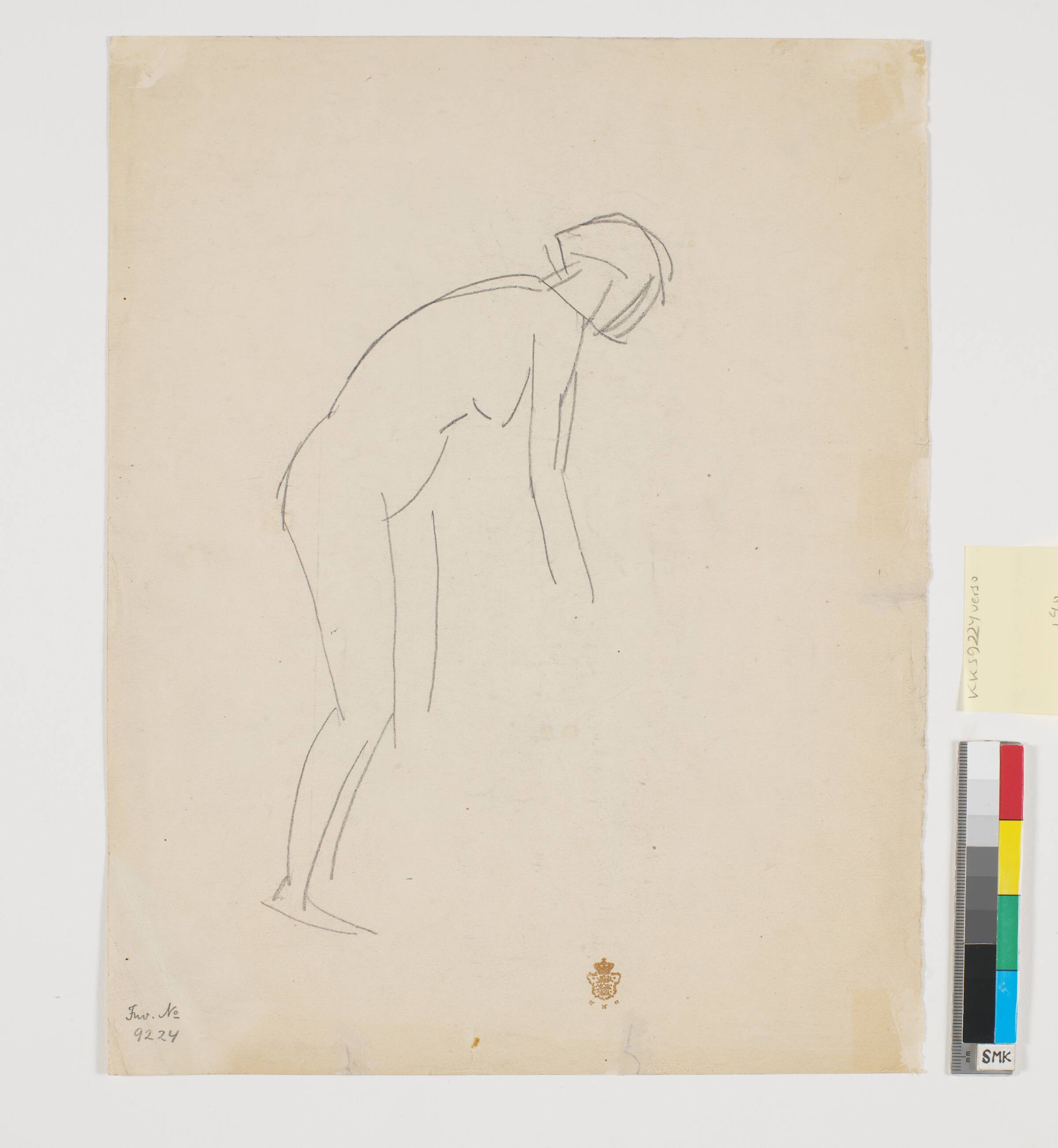 Stående nøgen kvindelig model, Isakson, Karl, 1908-1911
