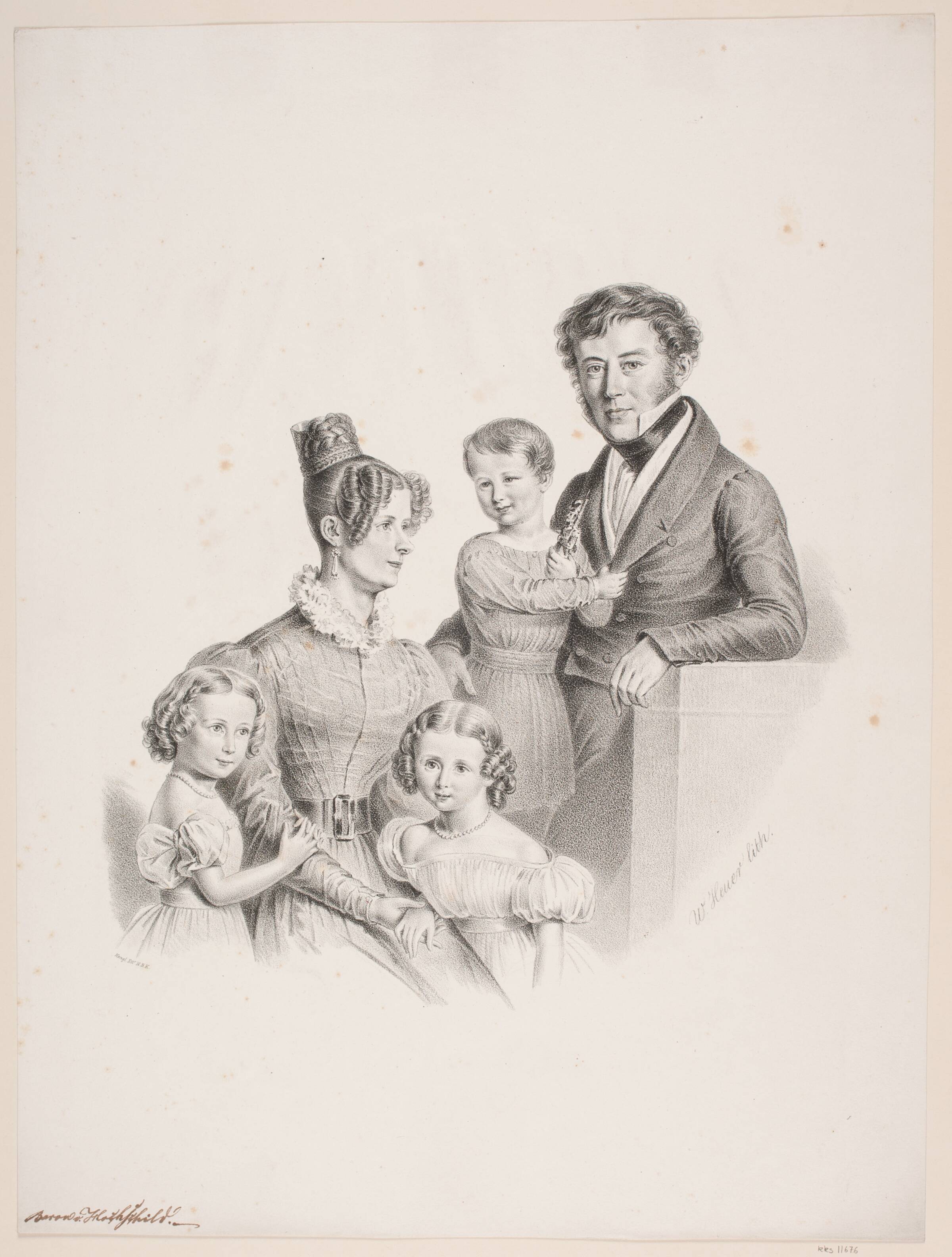 Baron V. Hochschild med familie, WIlhelm Heuer, 1786-1855