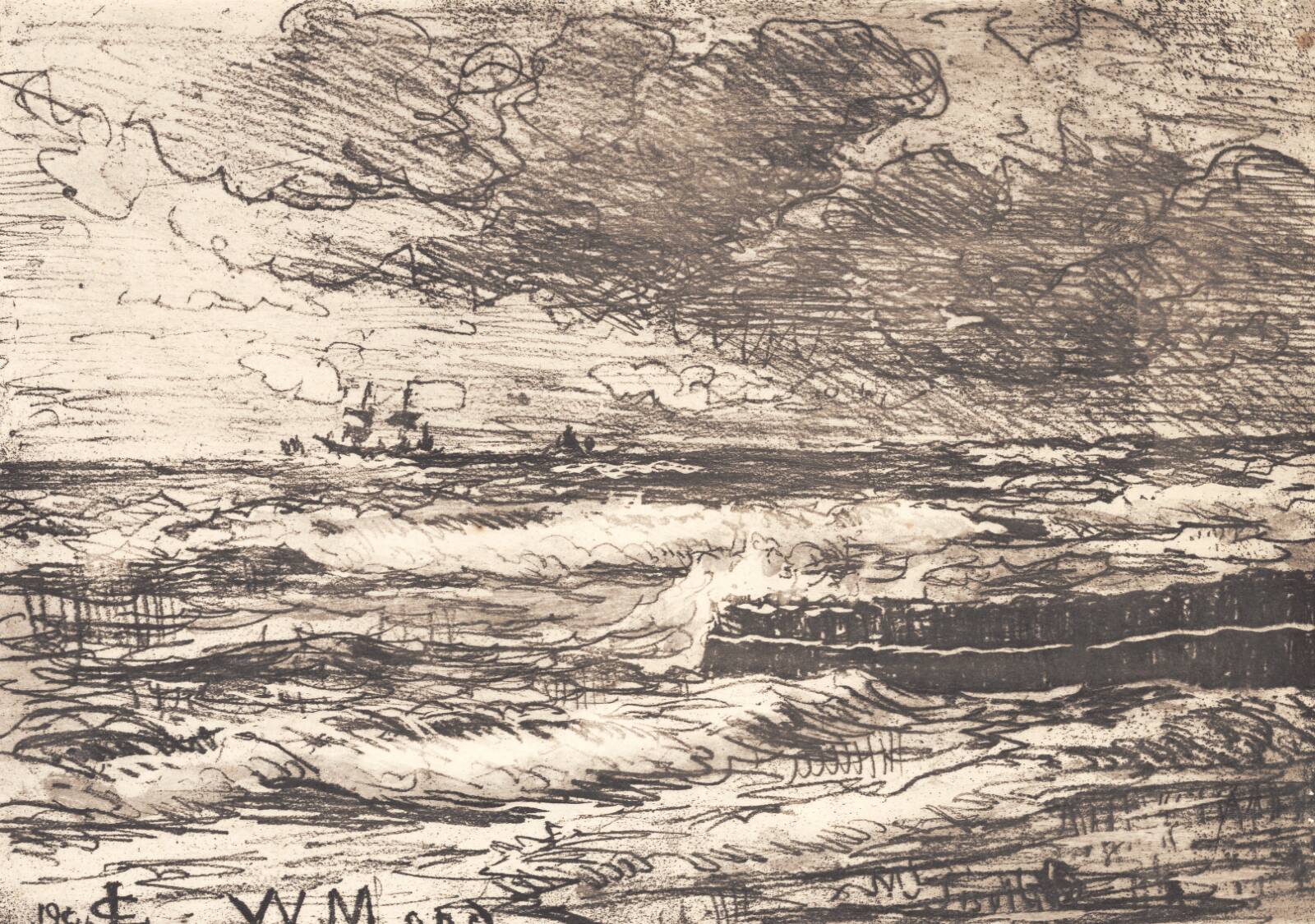 Storm ved Tisvilde, Carl Locher, 1903