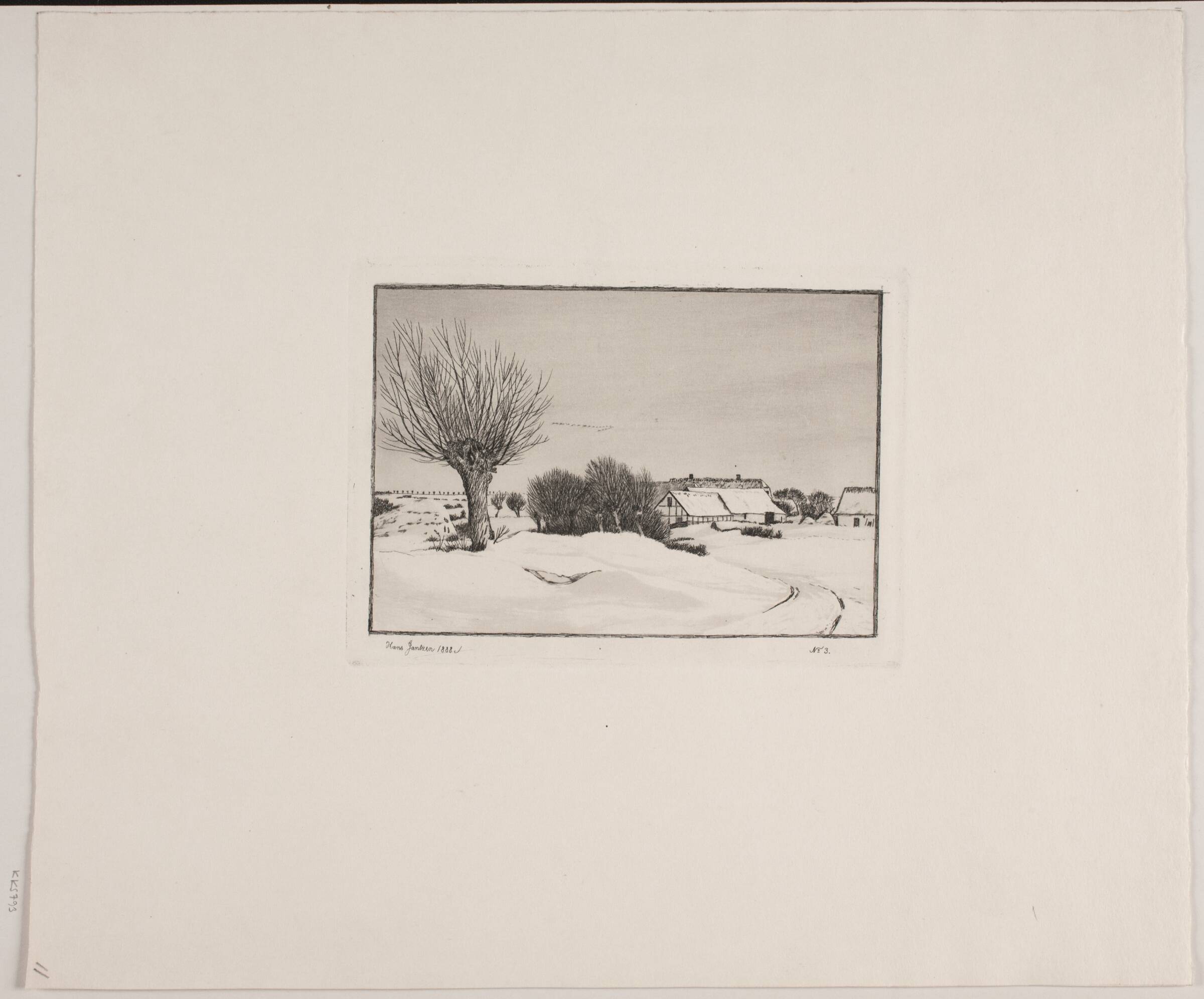 Landskab med udsigt imod bondegård, Hans Jantzen, 1888