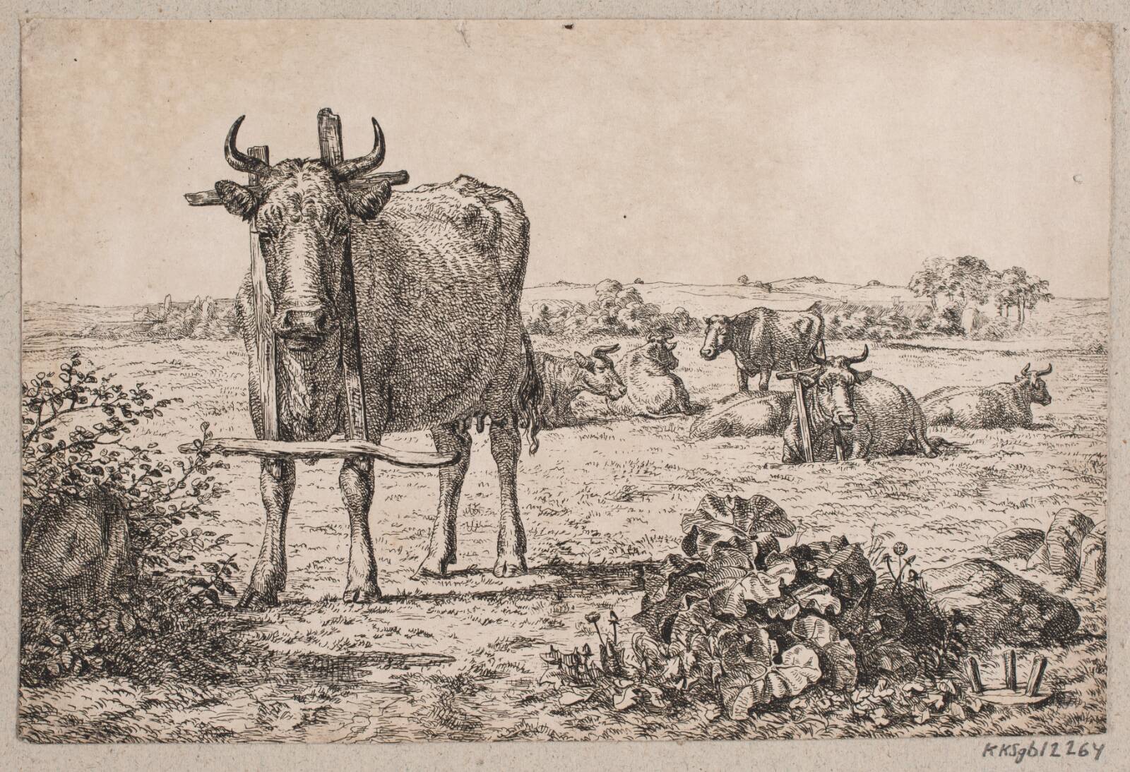 Landskab med køer, Madsen, A.P., 1847