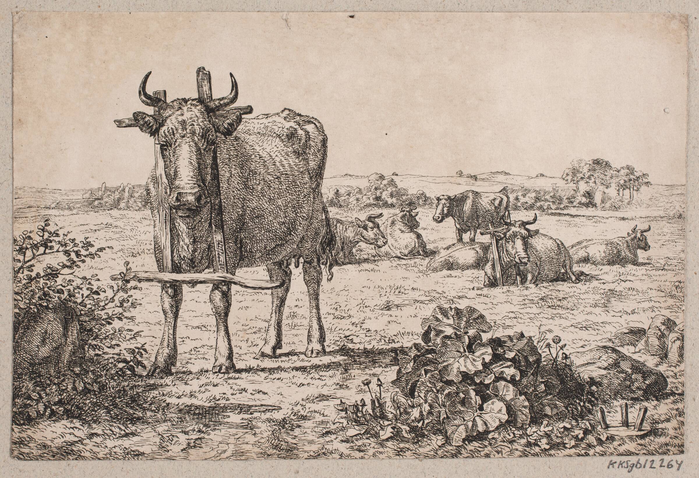 Landskab med køer, Madsen, A.P., 1847