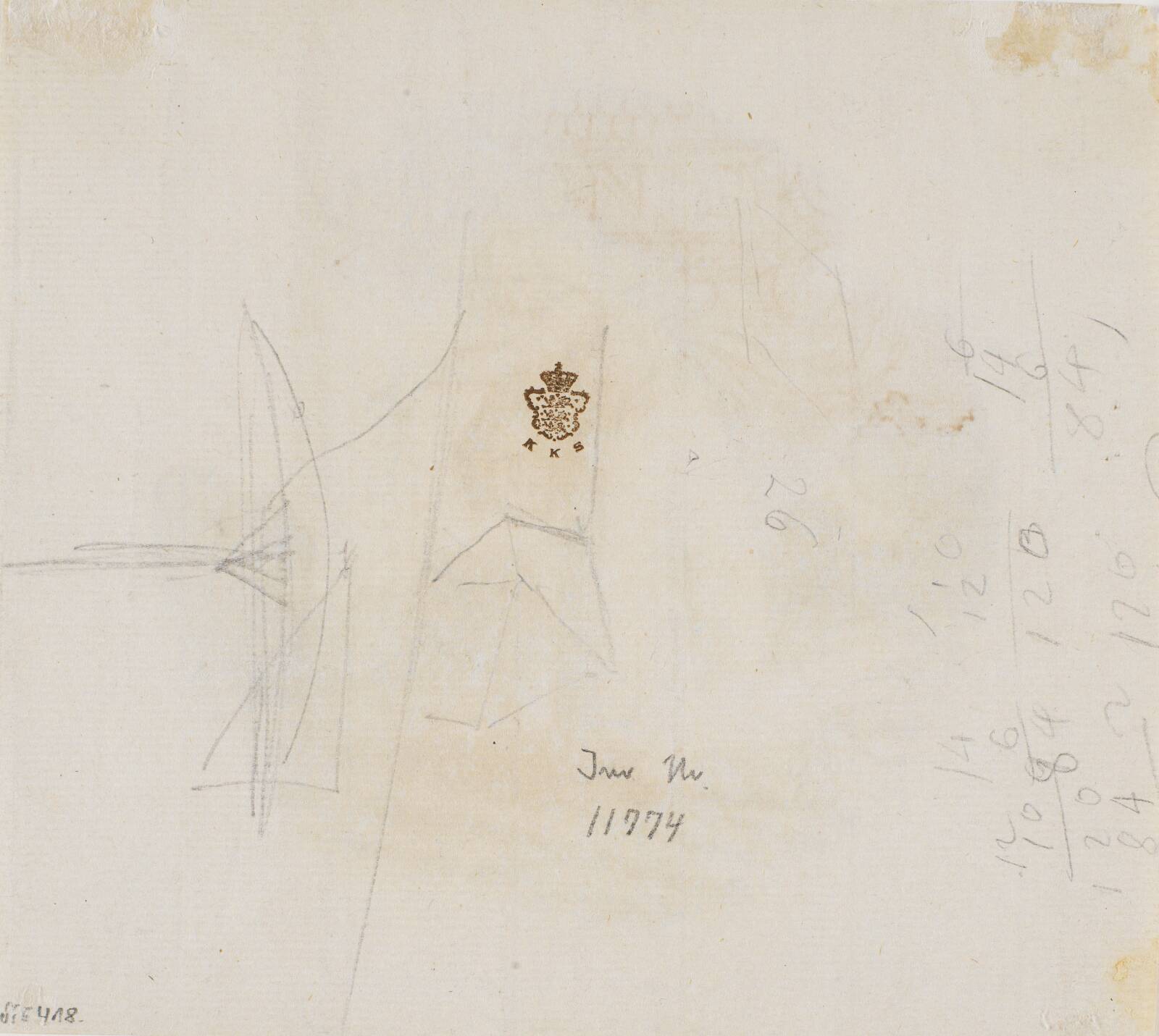 Løs skitse og regnestykker, Nicolai Abildgaard, 1743-1809