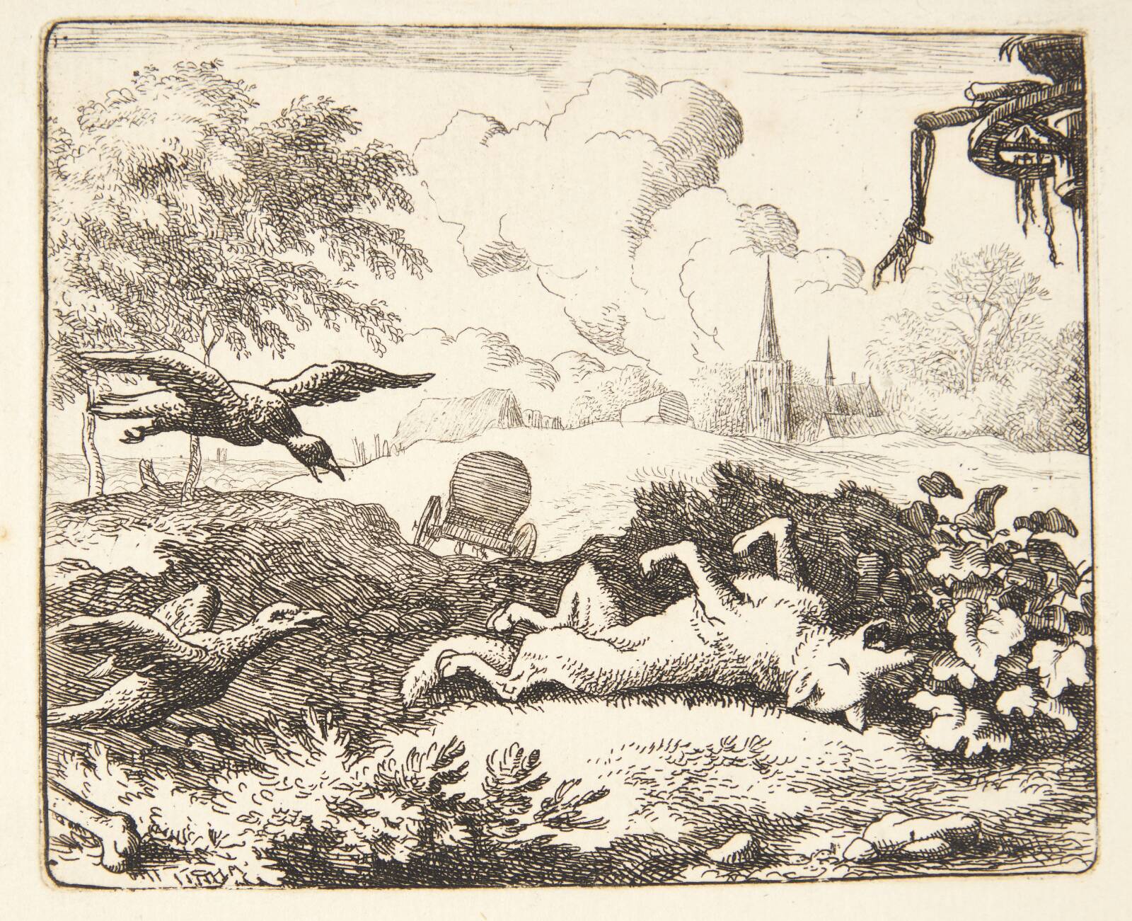 Renard spiller død, Allaert van Everdingen, 1621-1675