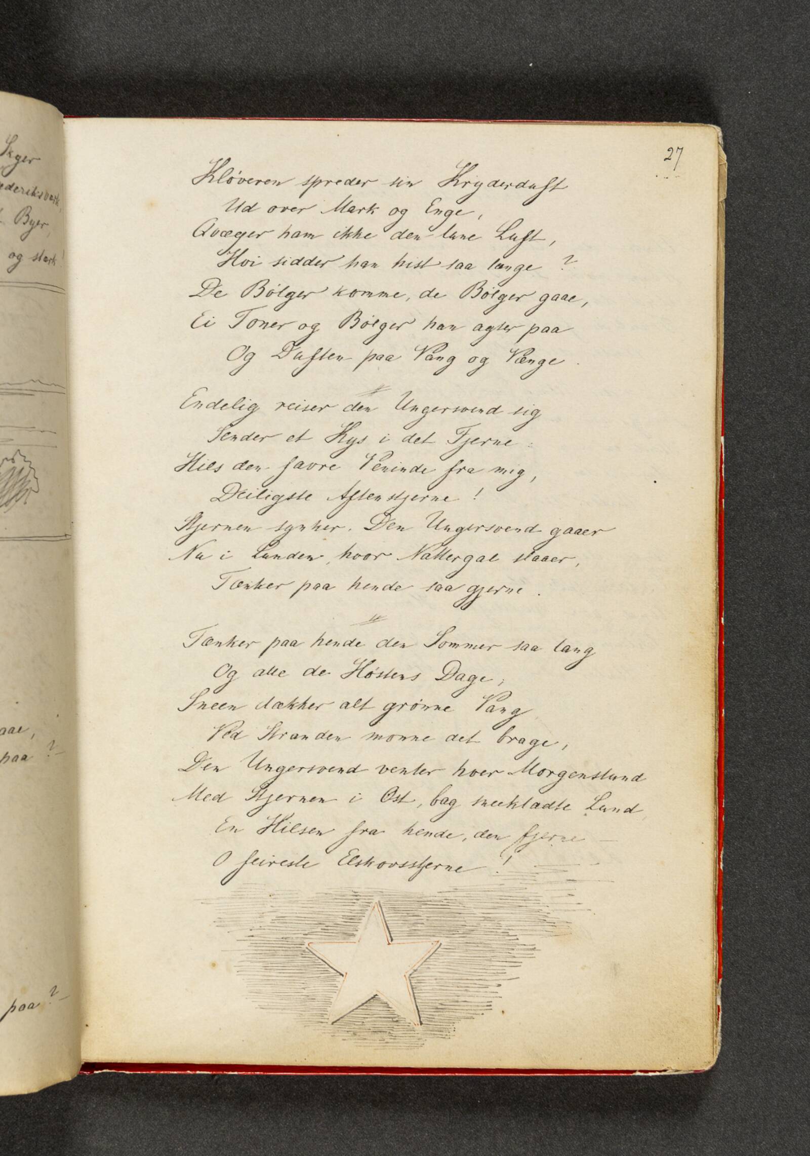 En stjerne; samt vers. Side 27, Johan Thomas Lundbye, 1840-1844