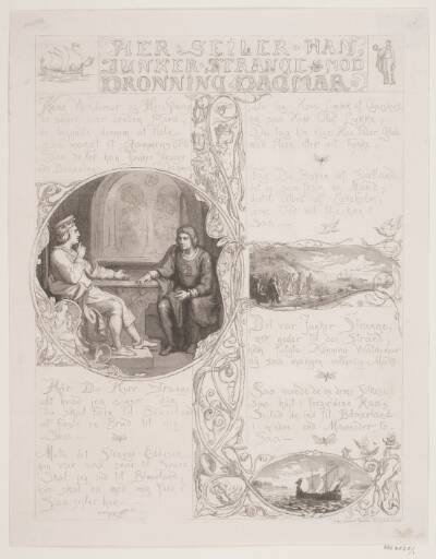 Illustration nr. 1 til "Visen om Dronning Dagmars ankomst til Danmark"