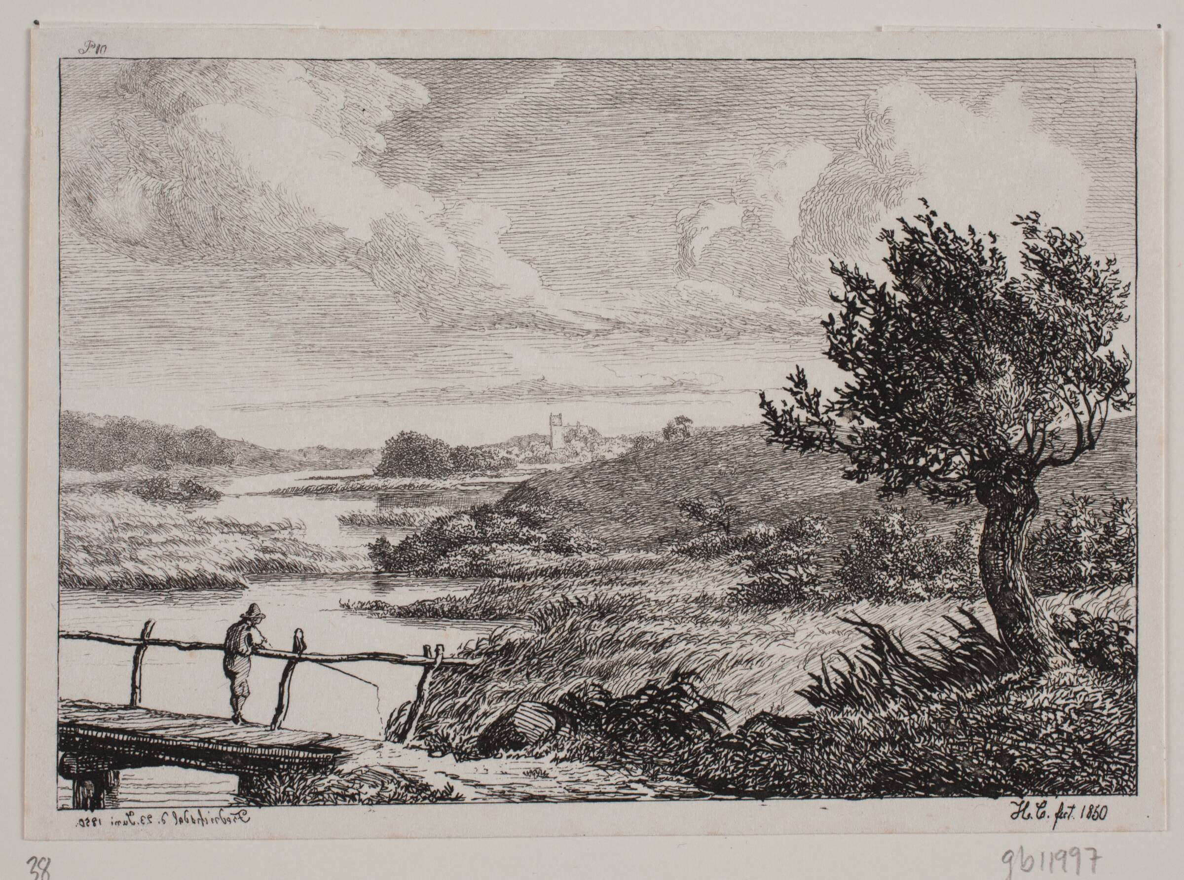 Udsigt fra gammel Frederiksdal, Hermann Carmiencke, 1850
