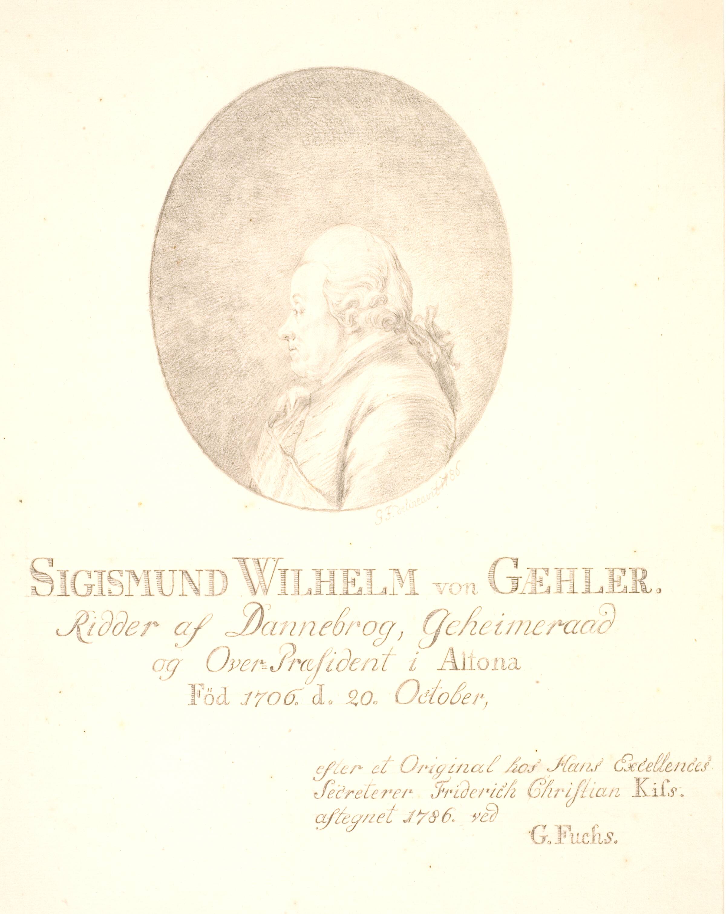 Portræt af Sigismund Wilhelm von Gæhler, Georg Mathias Fuchs, 1786