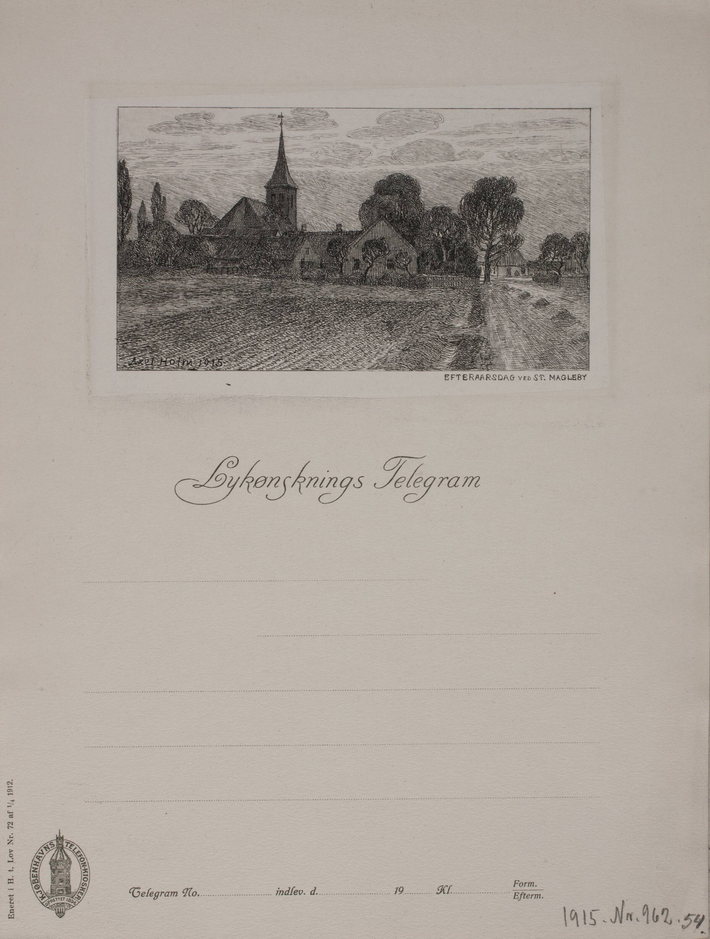 Efterårsdag ved Store Magleby, Axel Holm, 1915