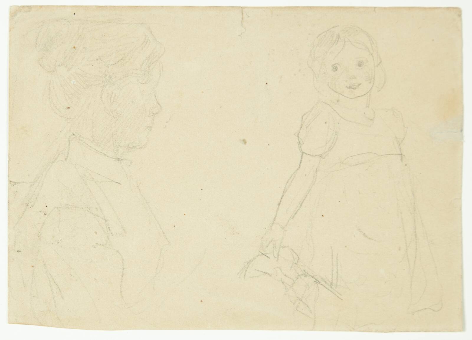 Studie af kunstneren hustru og datter, Peter Hansen, 1901-1905
