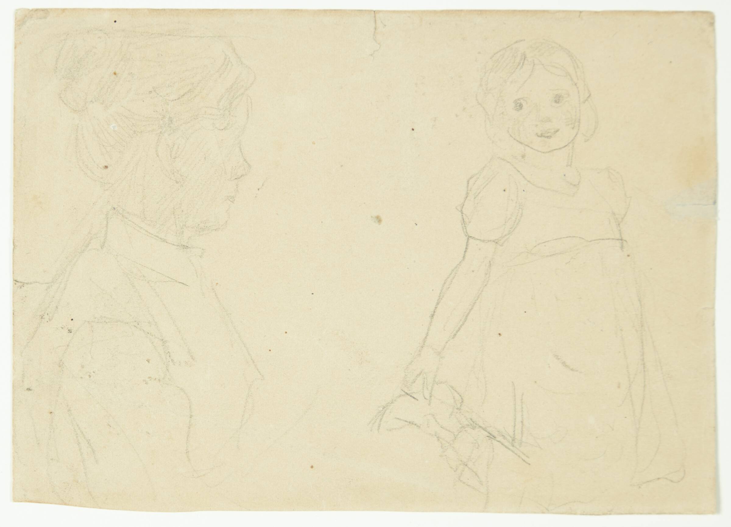 Studie af kunstneren hustru og datter, Peter Hansen, 1901-1905