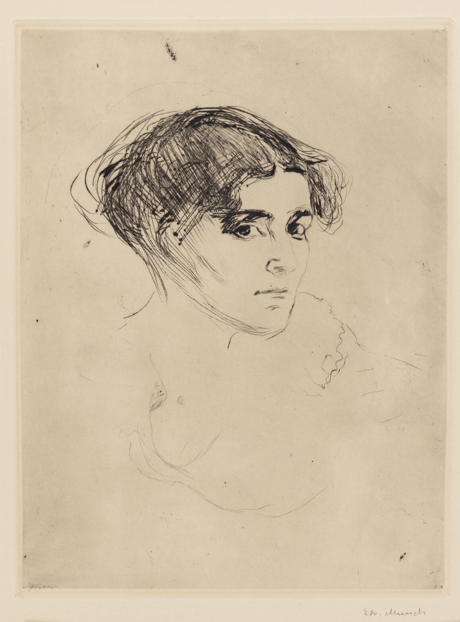 Kvindehoved, Edvard Munch, 1902