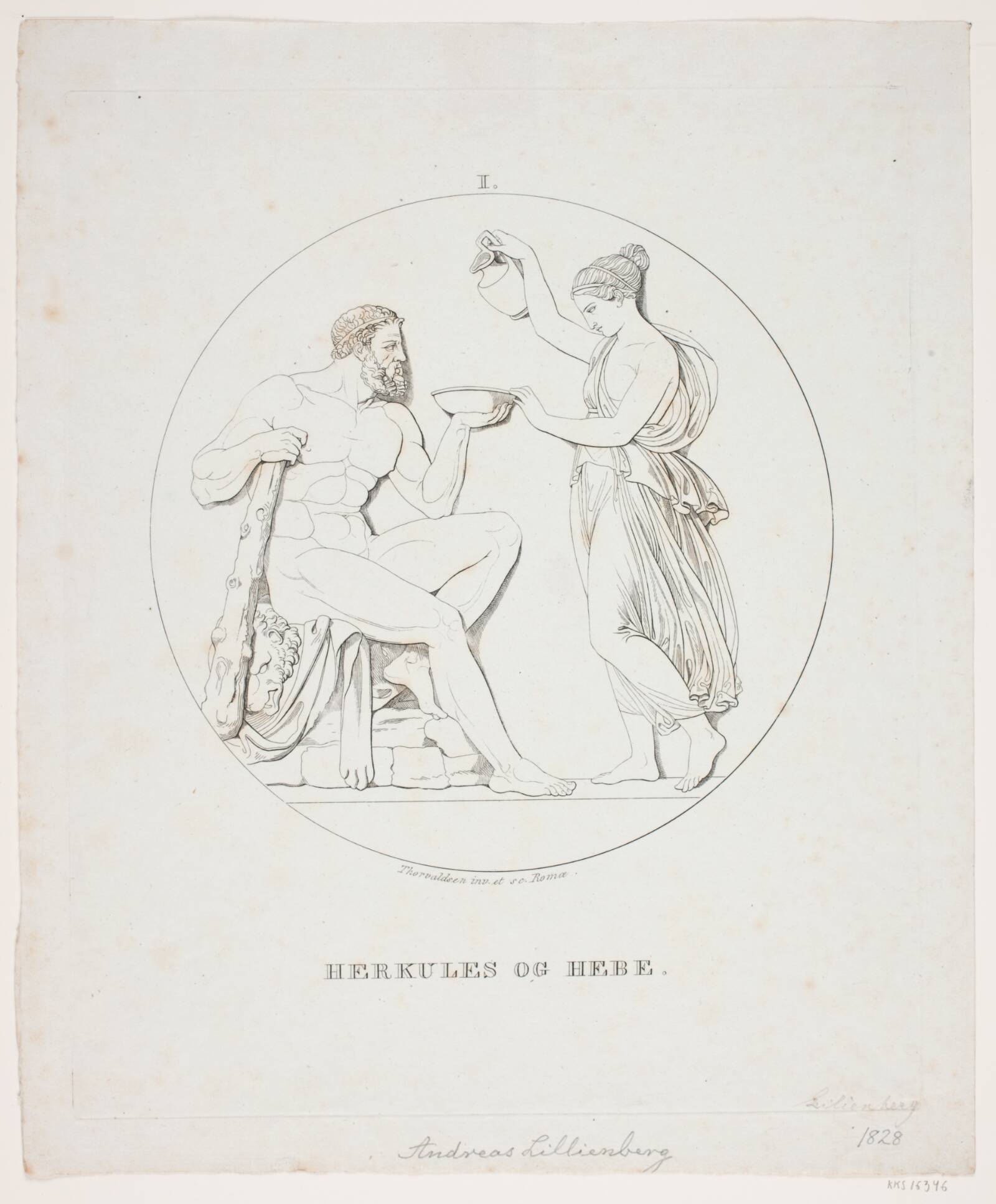 Herkules og Hebe, Andreas Lillienberg, 1828