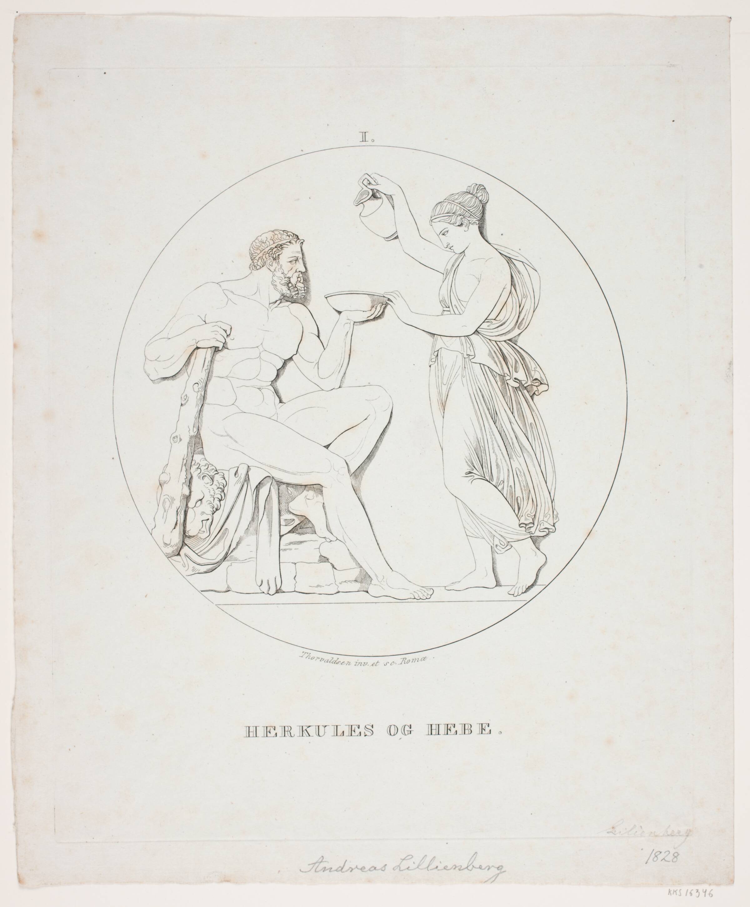 Herkules og Hebe, Andreas Lillienberg, 1828
