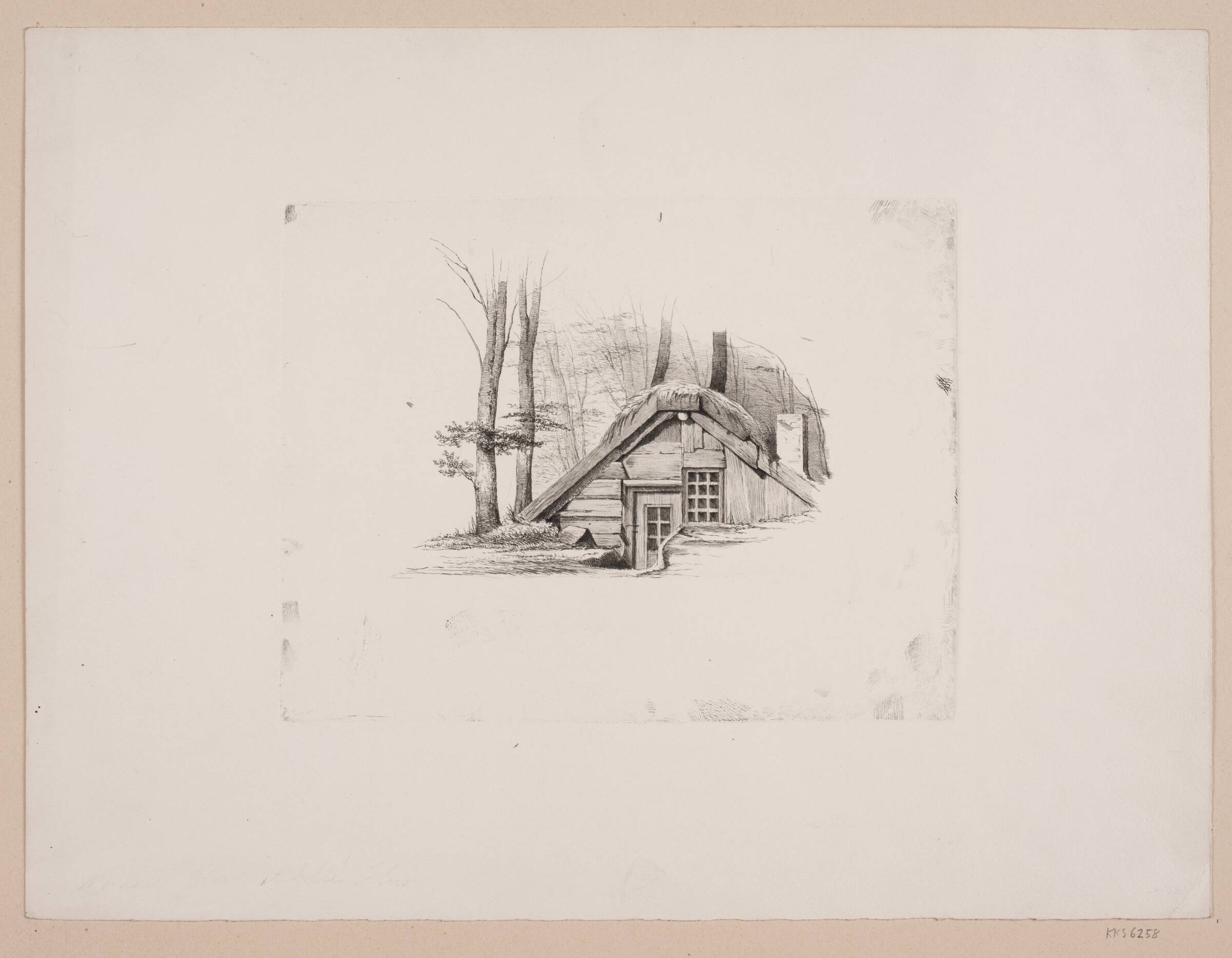 En bondehytte i en skov, Frits Grove, 1822-1885