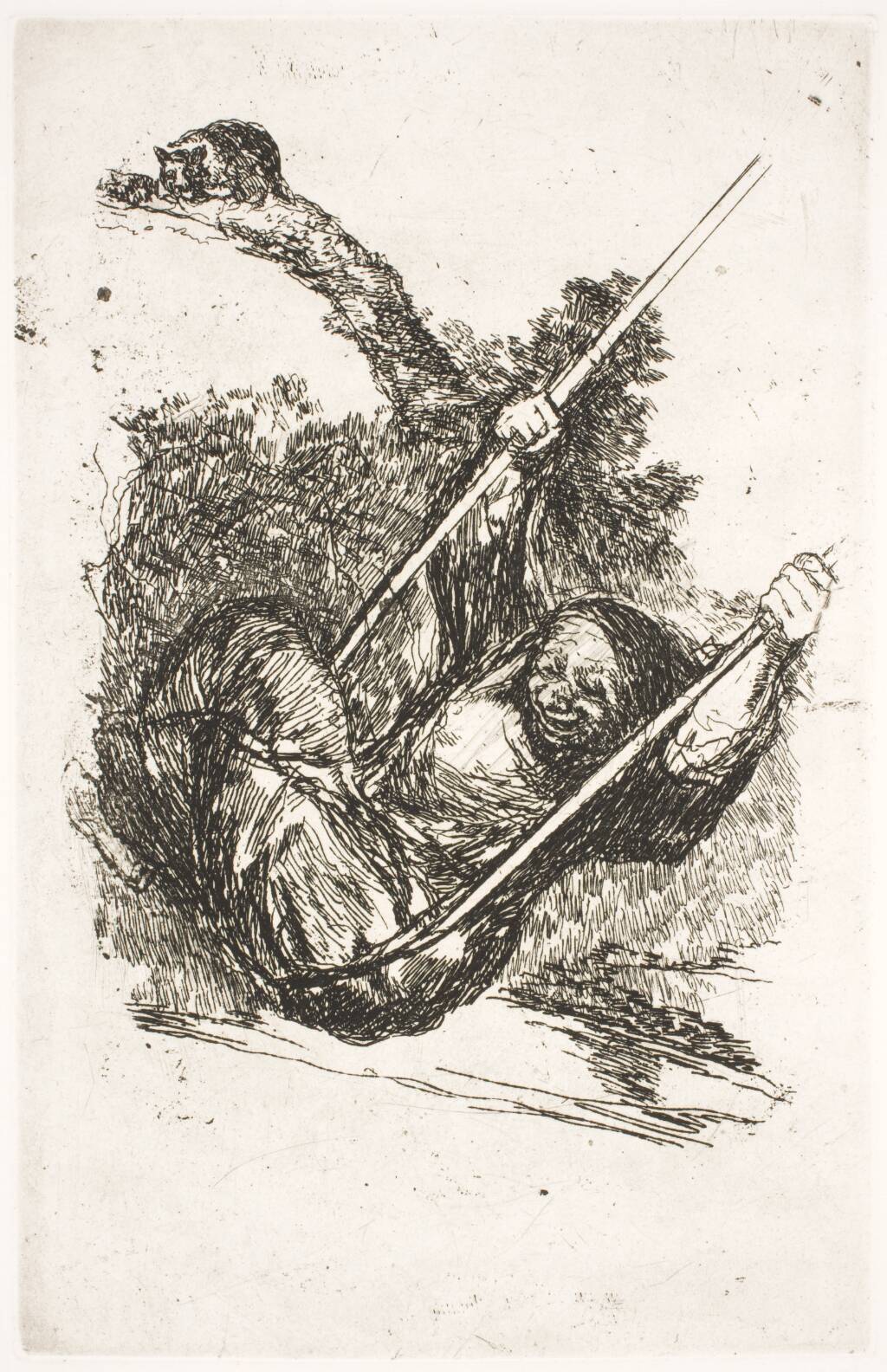 Heks i gynge (Vieja columpiándose), Francisco de Goya, 1826-1828