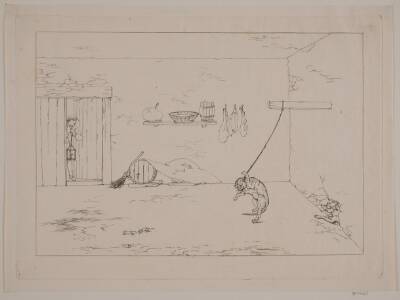 Katten i strikken. Illustration til "Reineke Fuchs"