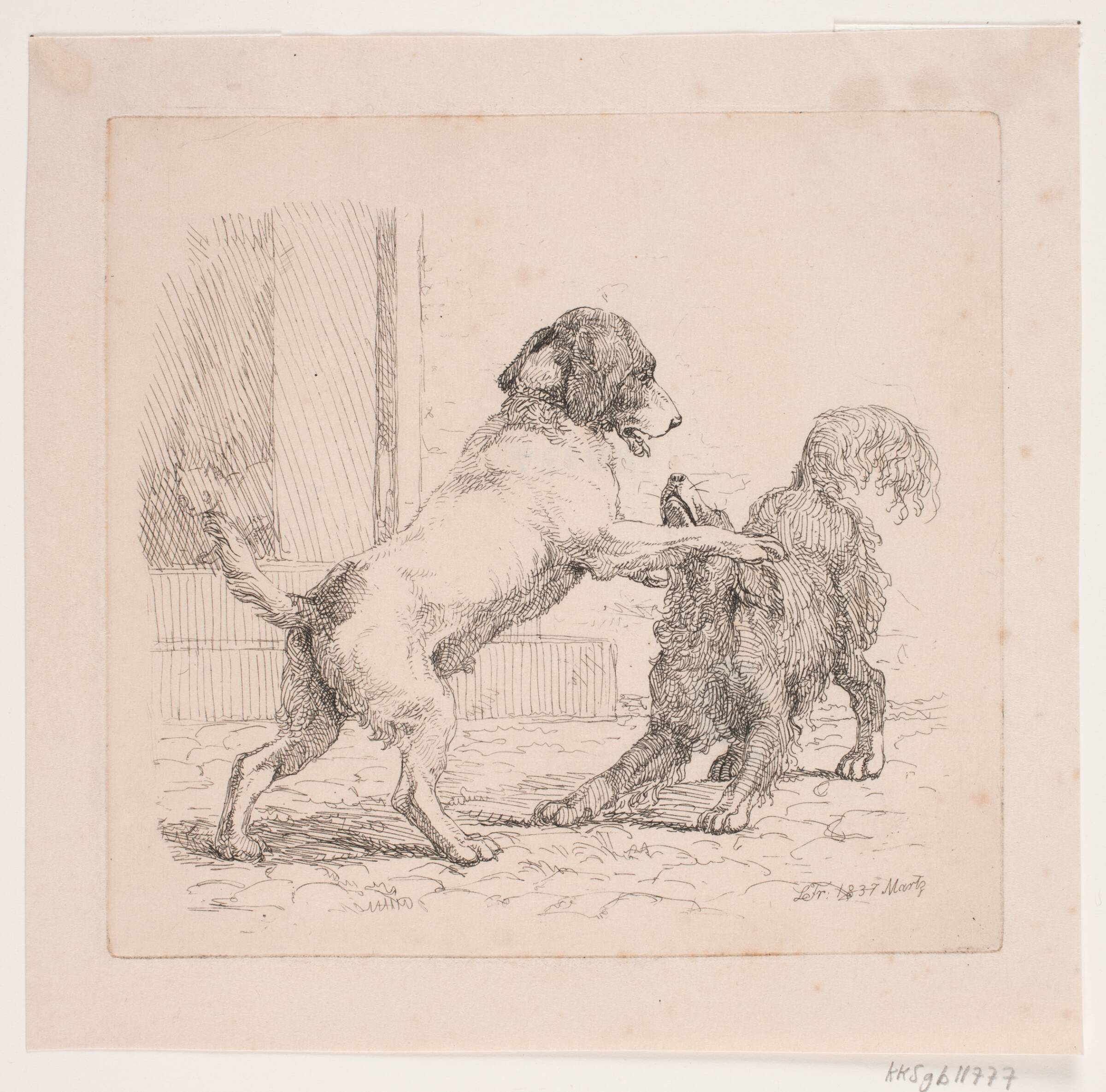 To legende hunde, Lorenz Frølich, 1837