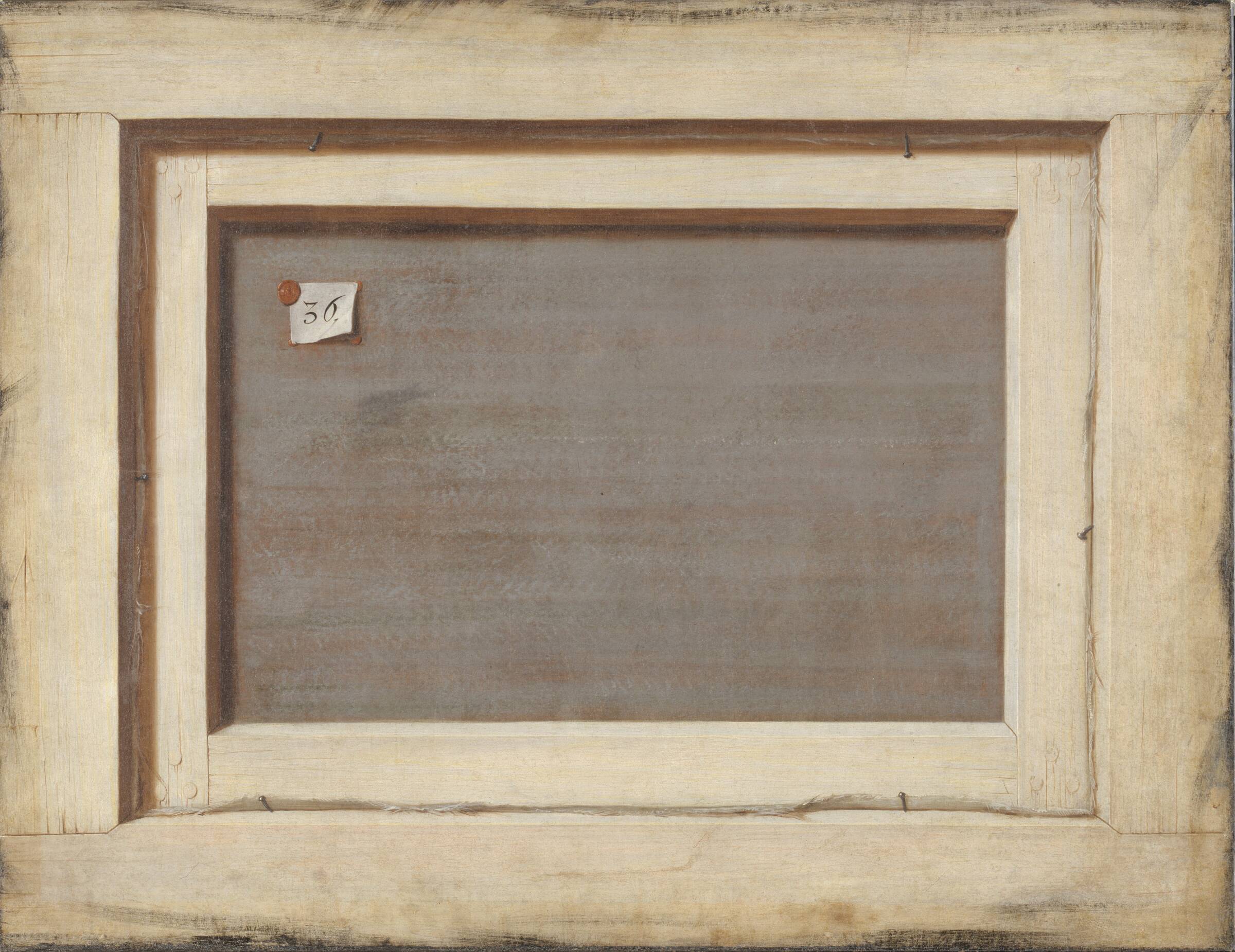 Trompe l'oeil. Bagsiden af et indrammet maleri, Cornelius Norbertus Gijsbrechts, 1668-1672