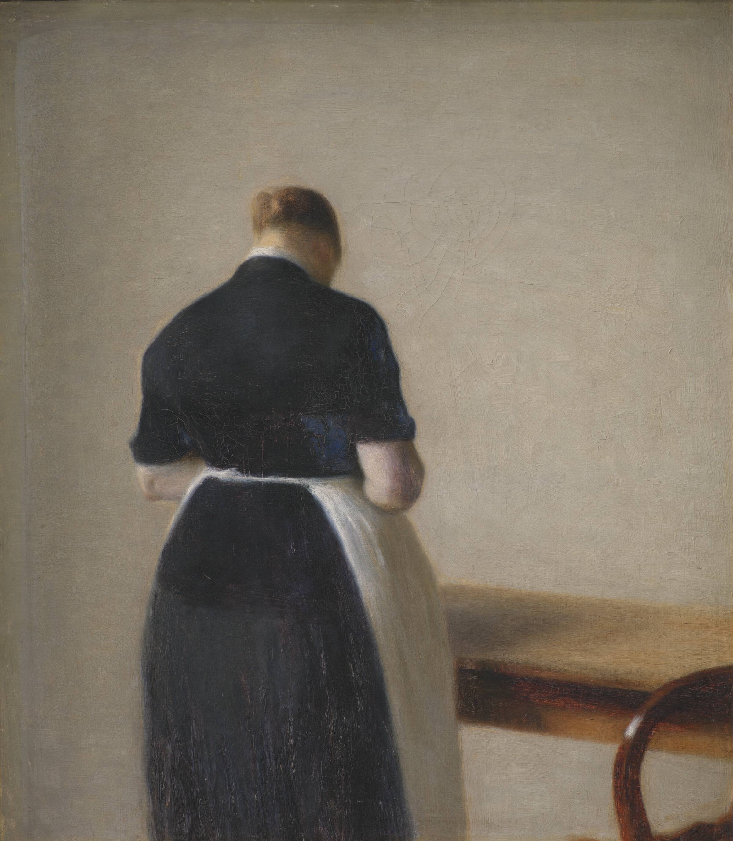 Kvindefigur set fra ryggen, Vilhelm Hammershøi, 1888