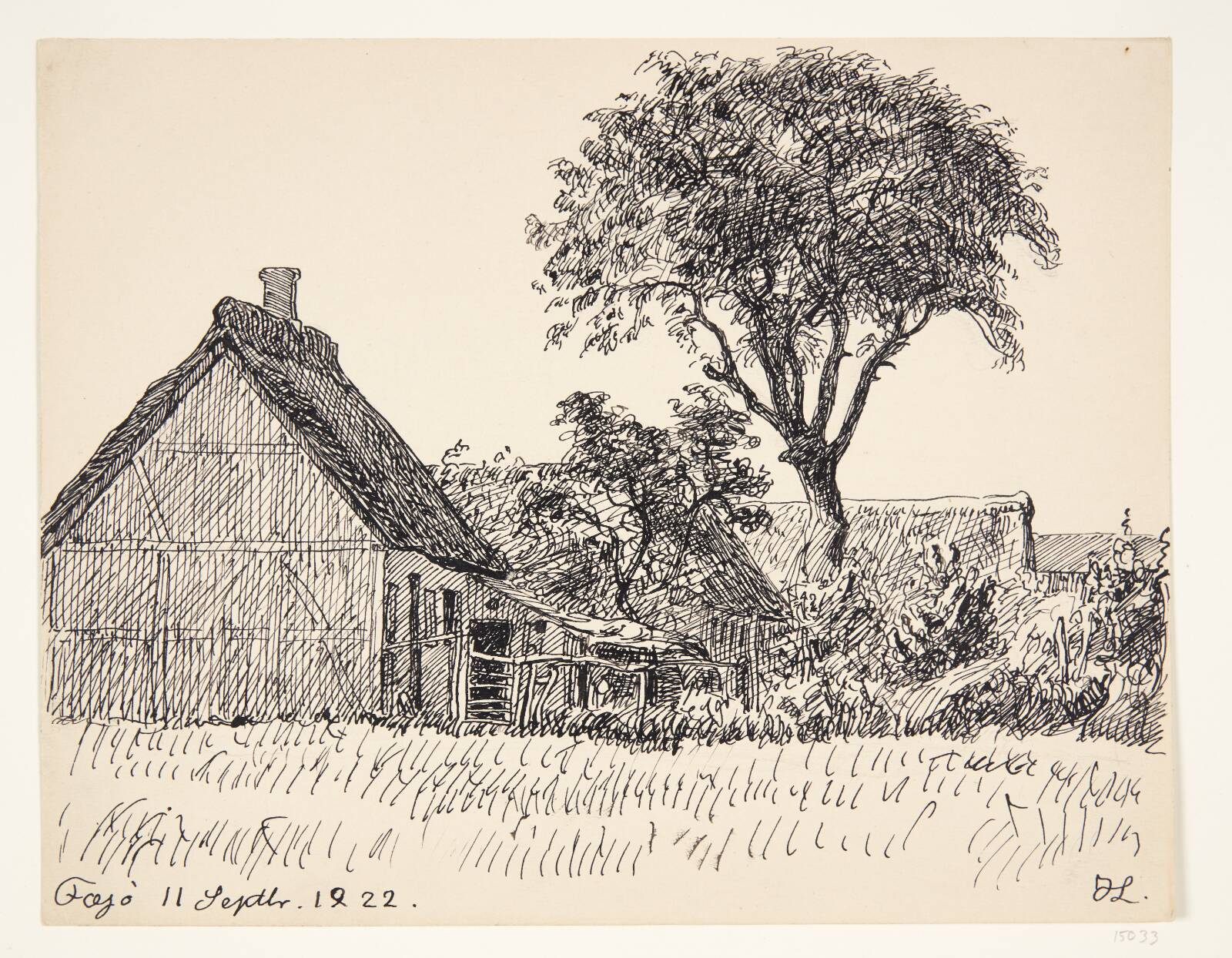 En gård. Fejø, Johannes Larsen, 1922