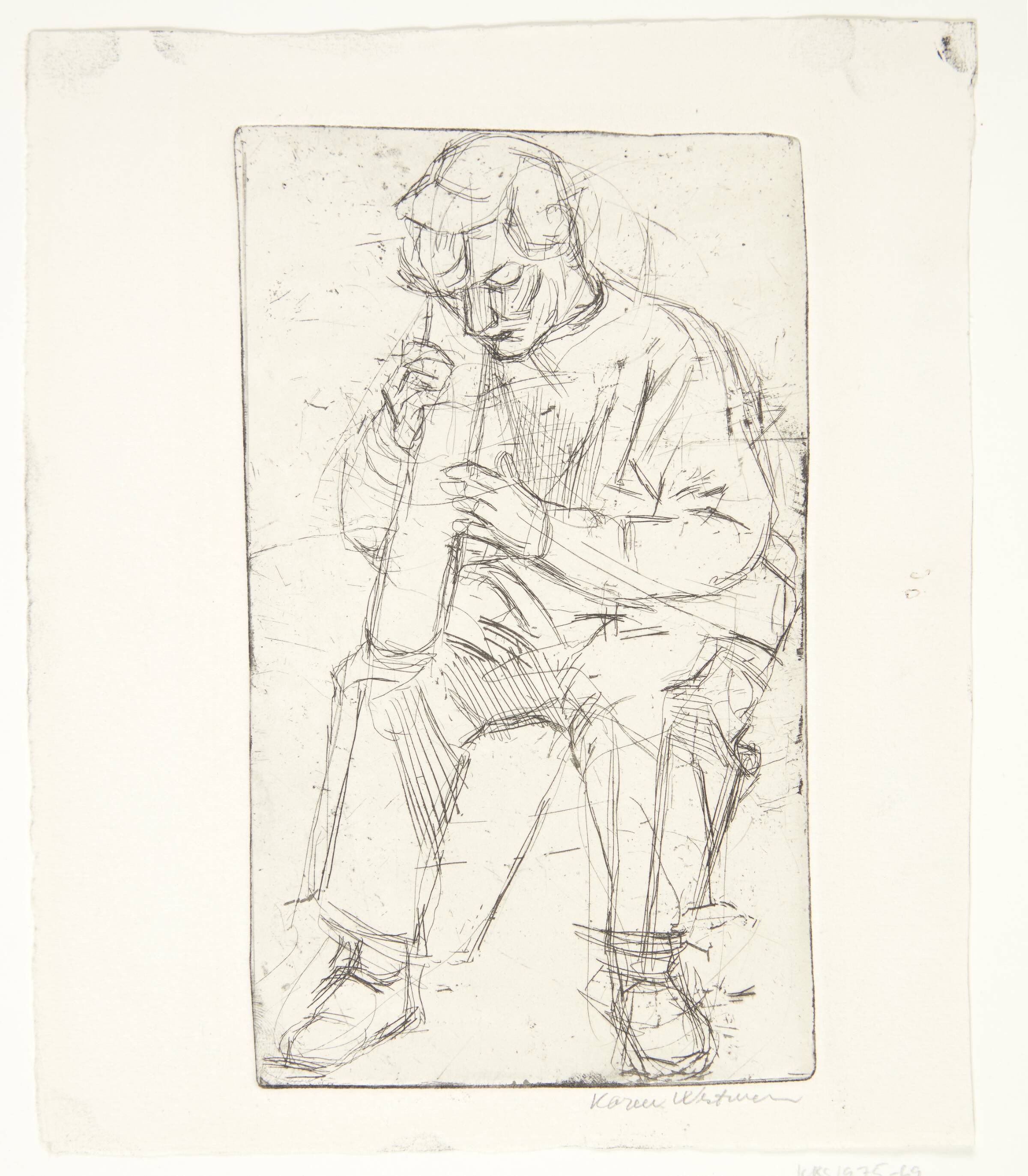 Portræt af kunstnerens søn, Bror Westman, siddende, Karen Westman, 1916-1970