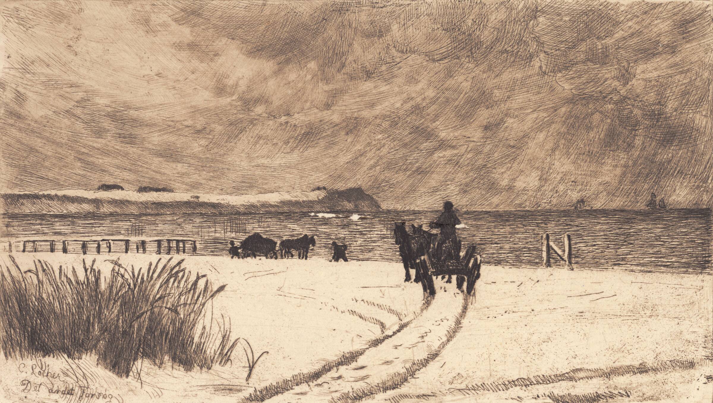 Vinterdag ved Hornbæk, Carl Locher, 1885