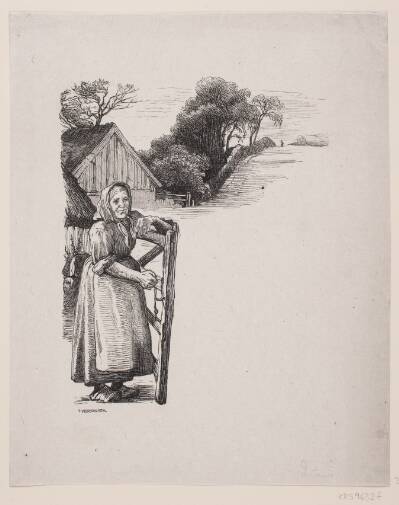 Illustration til H. V. Kaalunds digt "Konen ved Ledet i Frederiksdal"