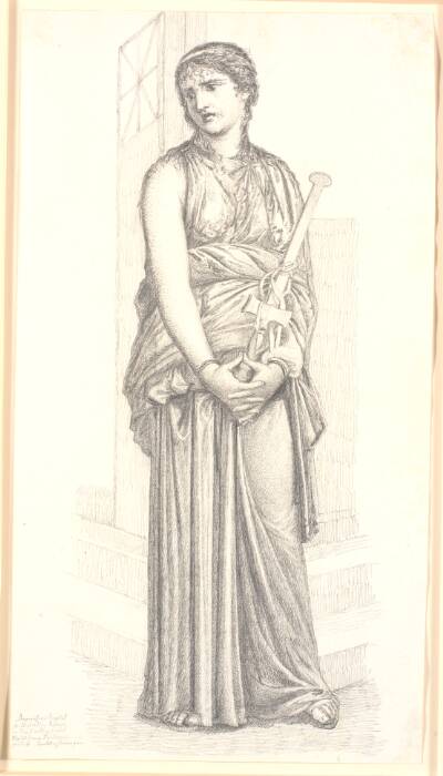 Medea med sværdet i hånden, hel figur