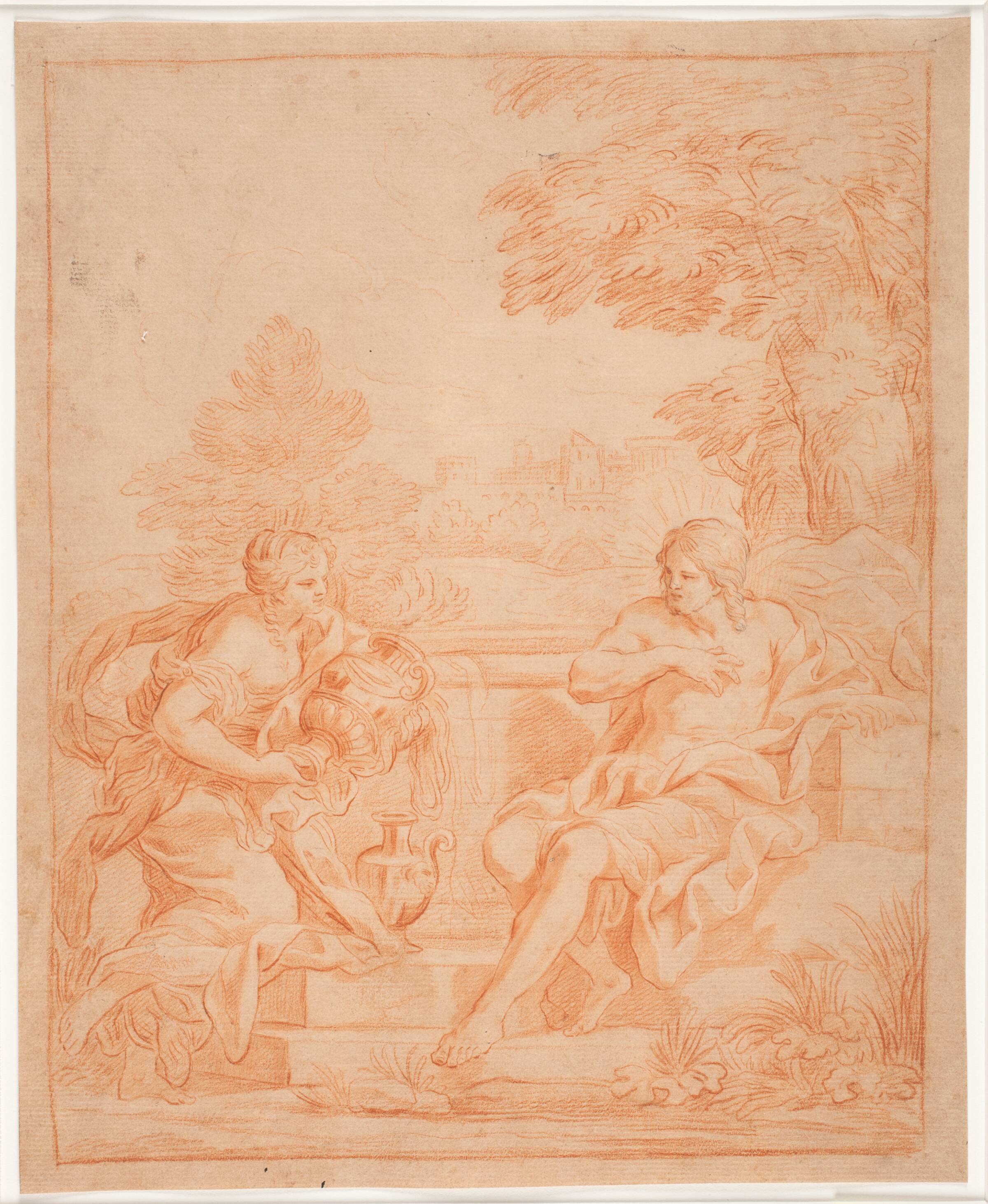 Kristus og den samaritanske kvinde ved brønden, Hendrik Krock, 1686-1738