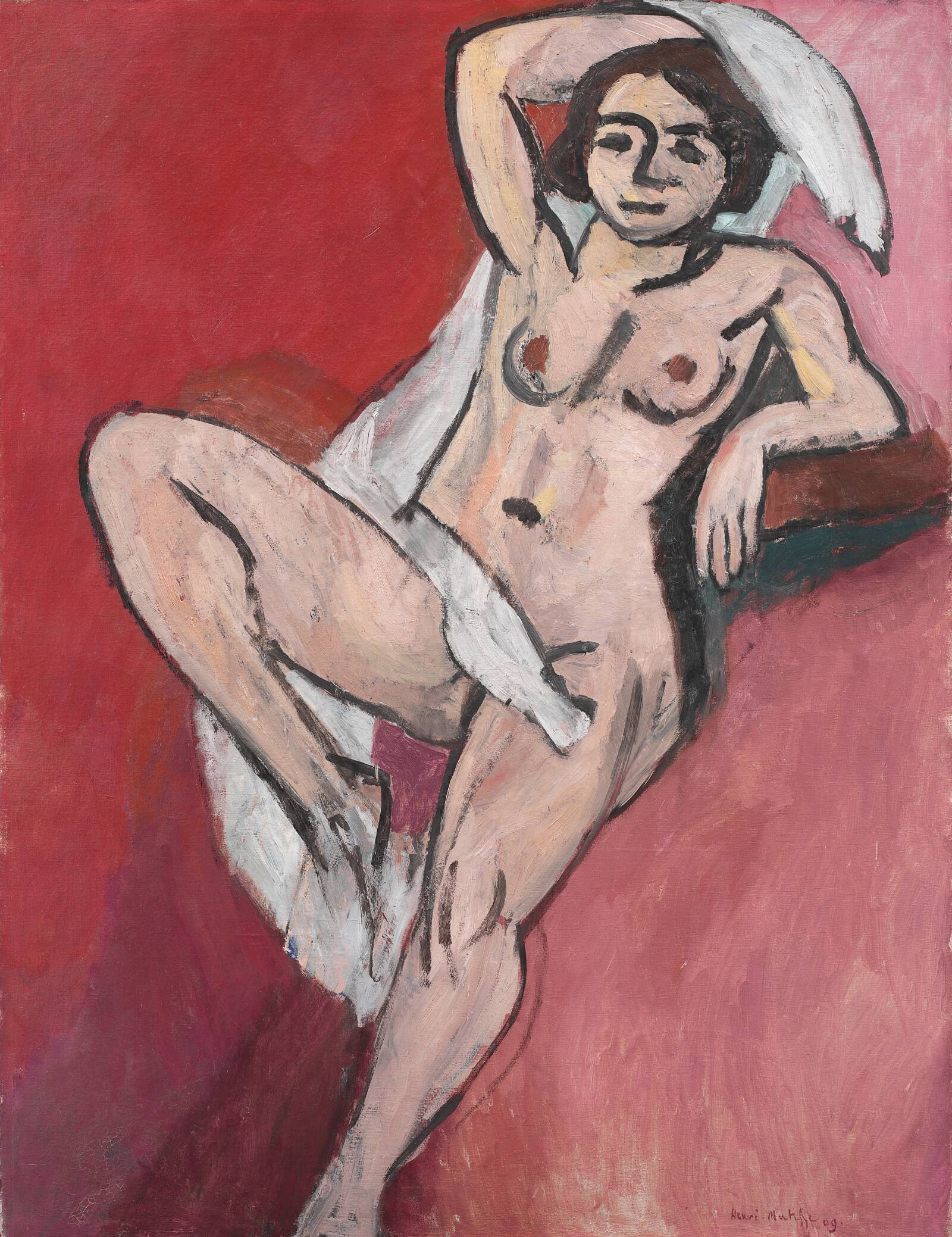 Nøgen kvinde med hvidt klæde, Henri Matisse, 1909