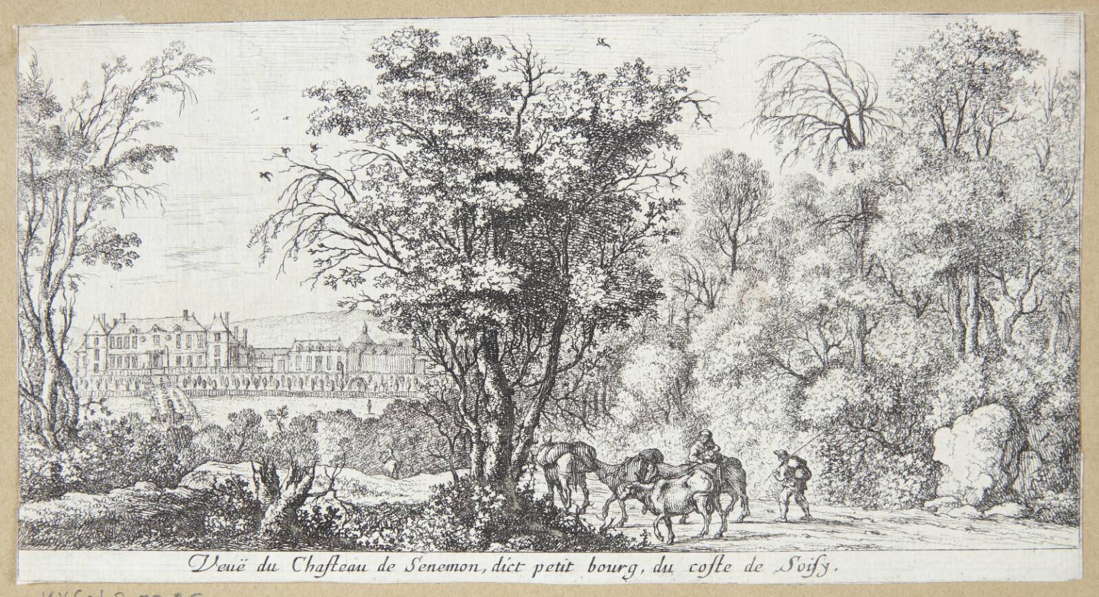 Udsigt mod Chateau de Senemon, Albert Flamen, 1620-1669