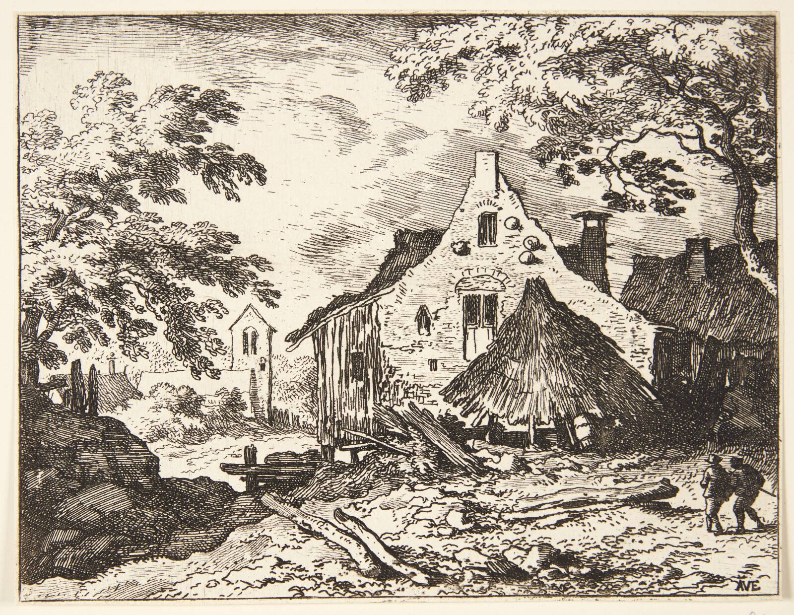 Høbunke ved et hus, Allaert van Everdingen, 1621-1675