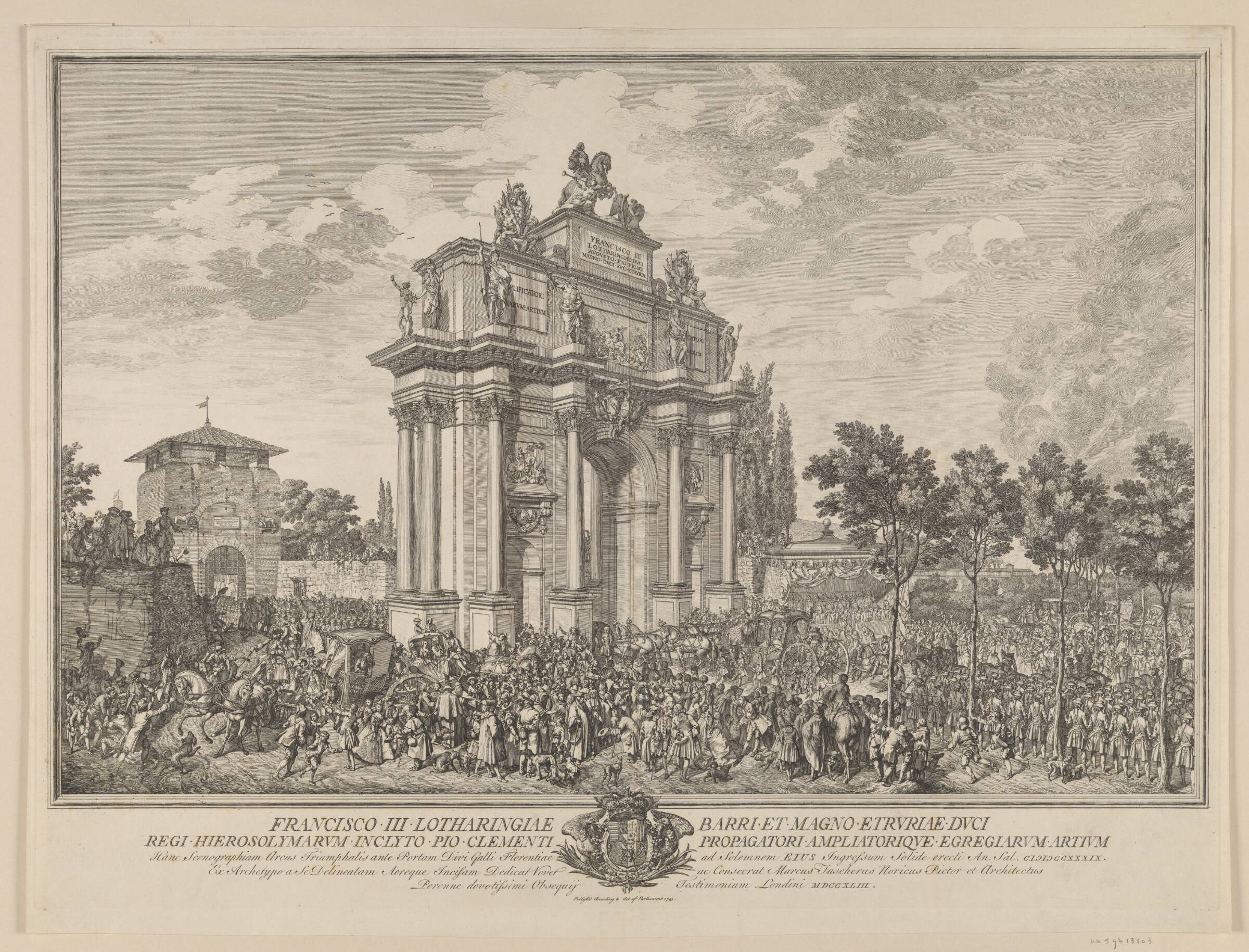 Frantz Stephans æresport, ved indtog i Firenze 1739, Marcus Tuscher, 1741-1743