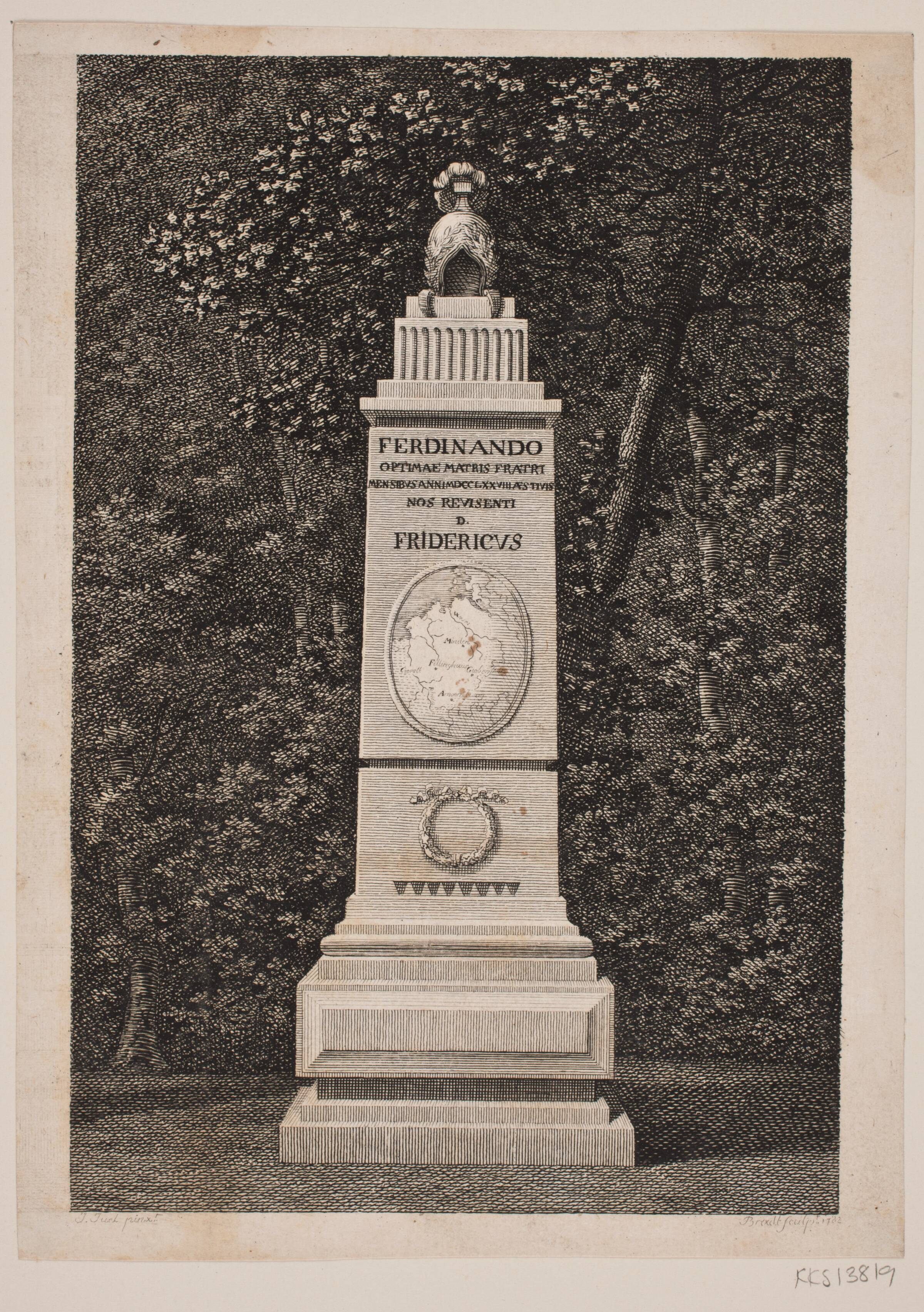 Hertug Ferdinands Mindestøtte, Bradt, F.L., 1782
