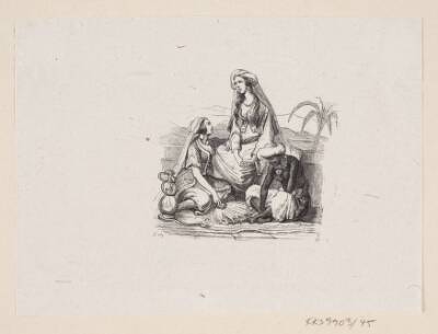 Illustration til "Den flyvende Kuffert" i H.C. Andersen, "Eventyr og Historier", Bind 1