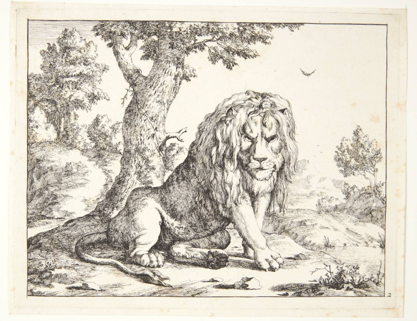 Siddende løve, Marcus de Bye, 1664