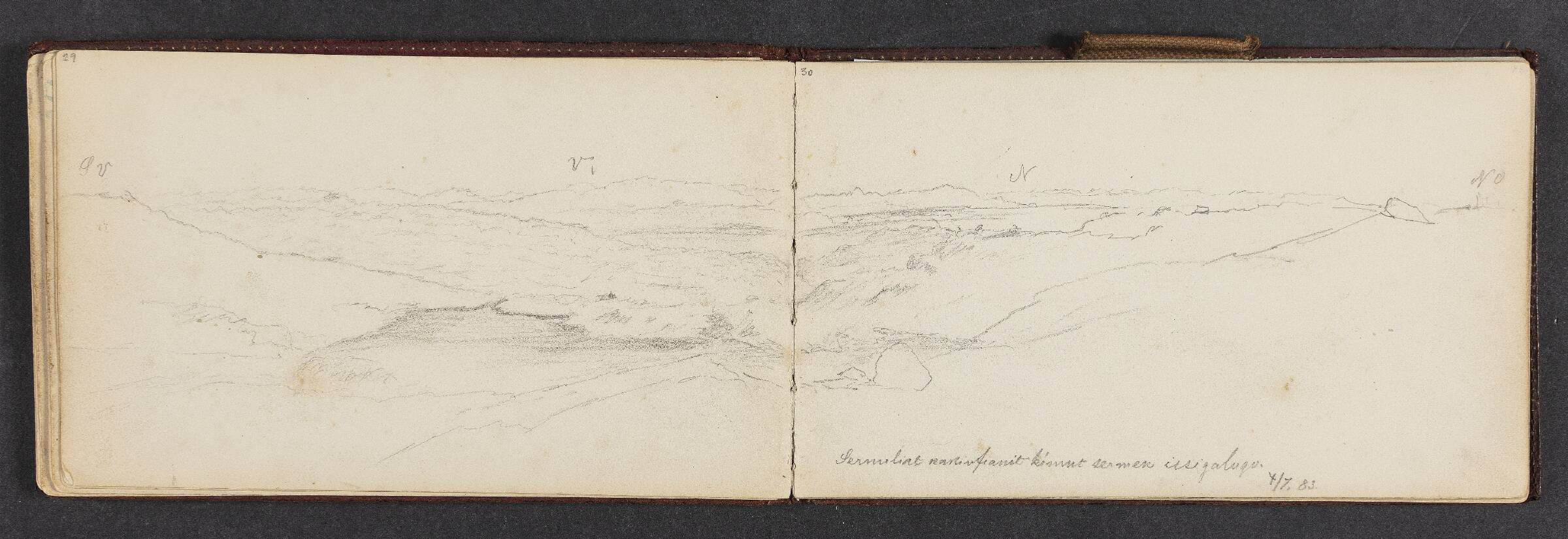 Landskab med fjelde, Lars Møller, 1883