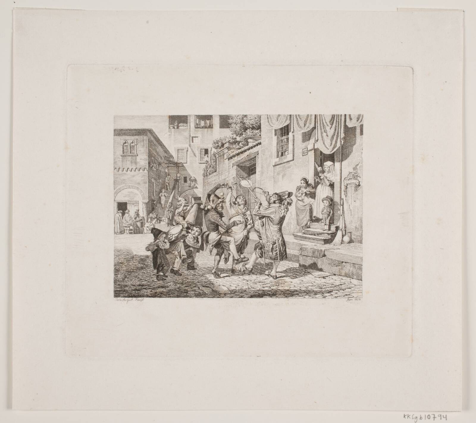 Karnevalsscene, August Krafft, 1829