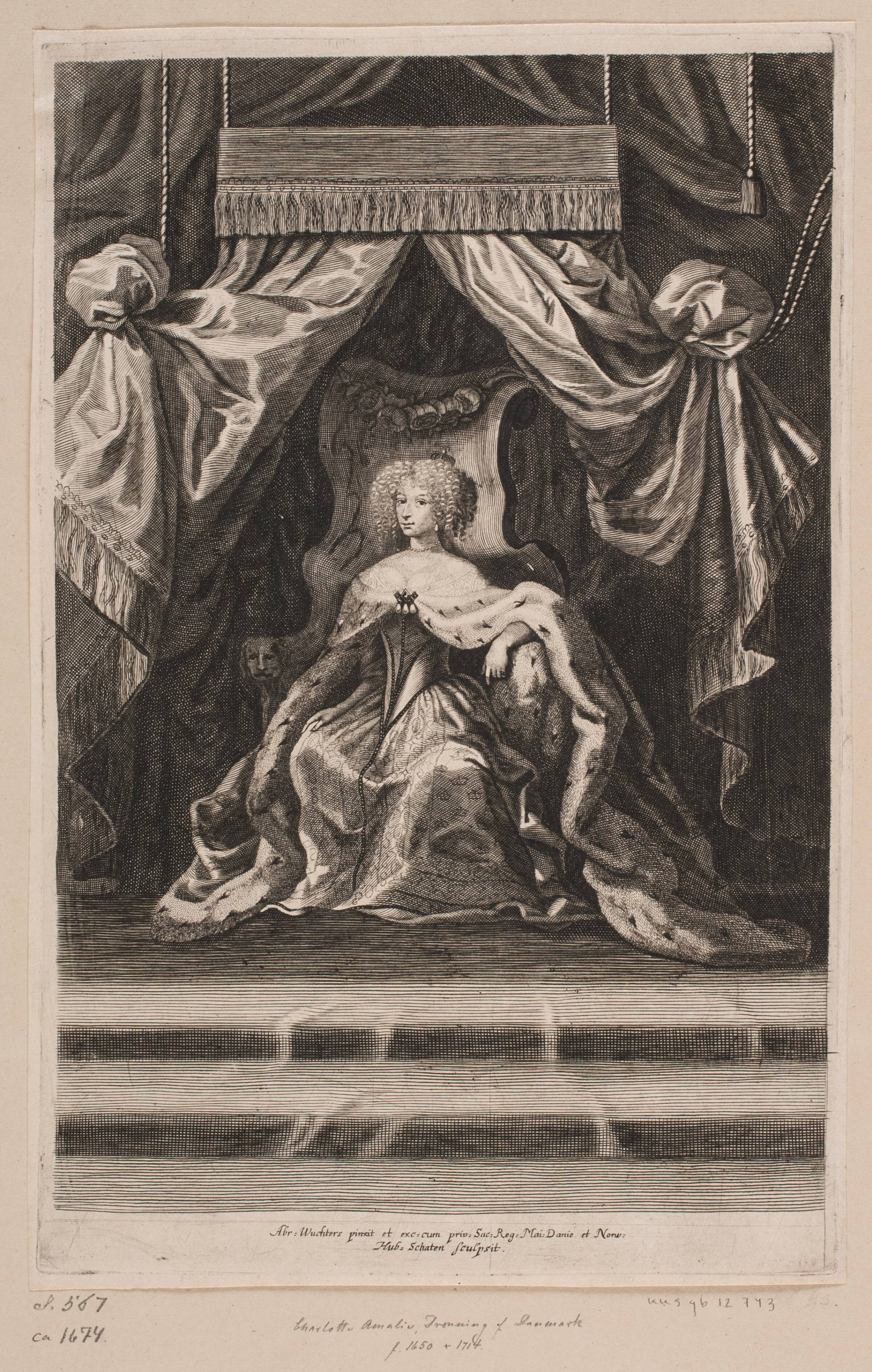 Dronning Charlotte Amalie, Hubert Schaten, 1672-1676
